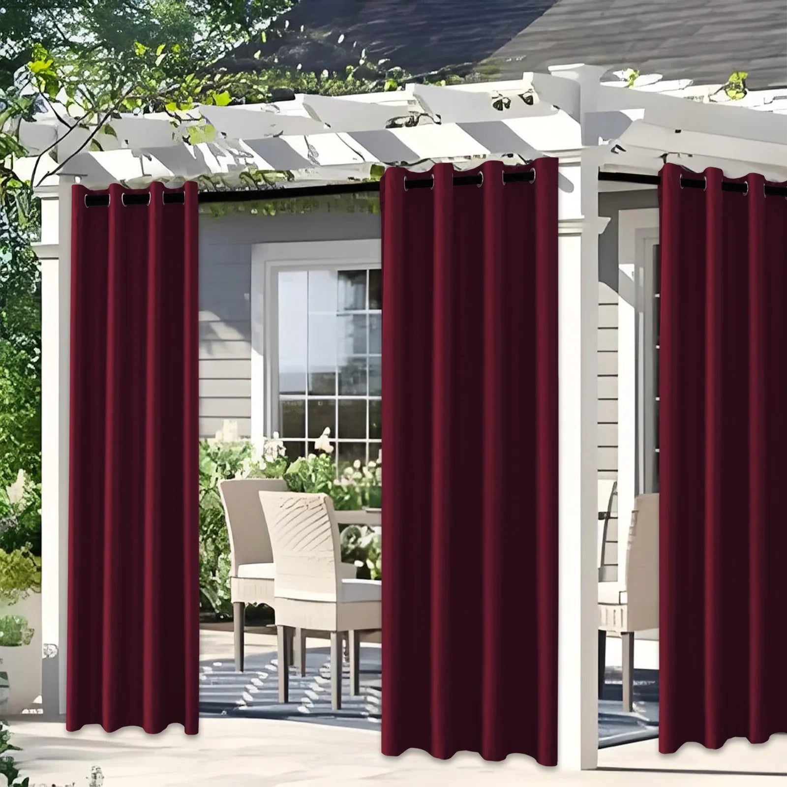 YSTYLE 2 Pieces Waterproof Blackout Curtains Thermal Insulated-YSTYLE