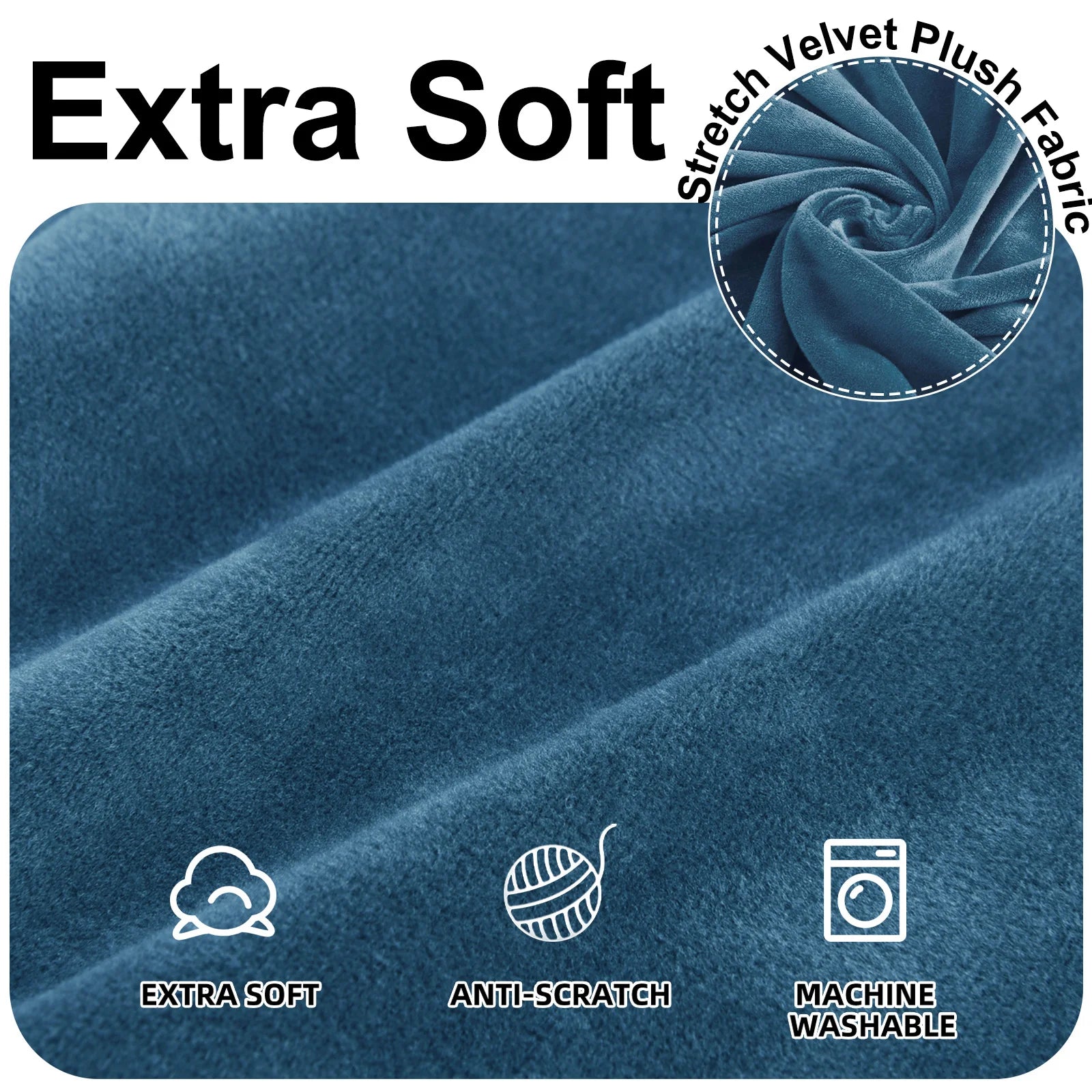 YSTYLE Velvet 1 Seater Sofa Cover – Stretch Fit, Anti-Scratch, Pet-Friendly, Non-Slip, Washable