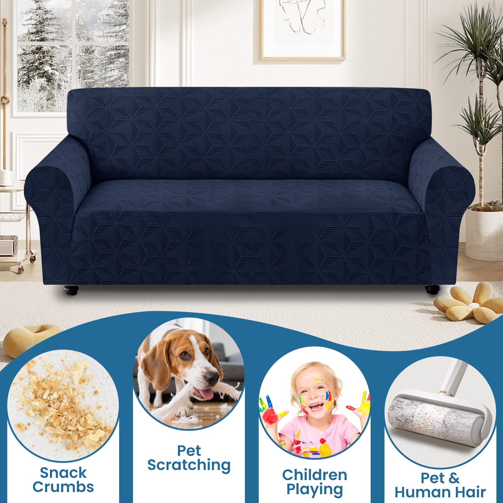 Ystyle 2-Seater Sofa Cover with Armrests, Stretch Sofa Cover, Universal Anti-Scratch Sofa Cover for Cats and Dogs, Non-Slip Sofa Cover, Washable Stain-Resistant Sofa Cover