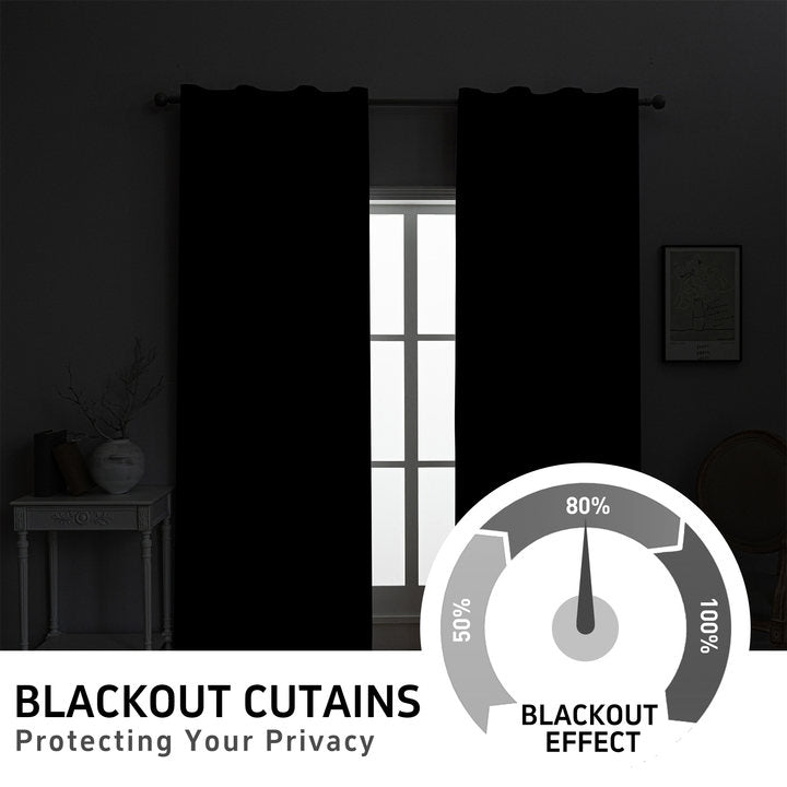 YSTYLE 2 Pieces Waterproof Blackout Curtains Thermal Insulated-YSTYLE