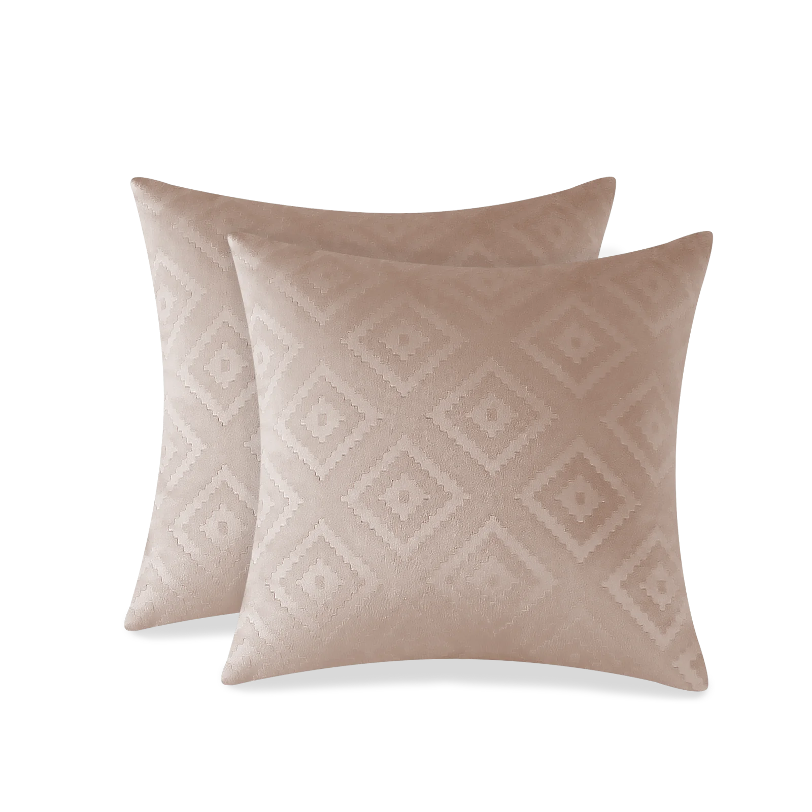 YSTYLE Velvet Sofa Cushion Covers, Decorative Throw Pillow Covers, 2 pcs, Hidden Zipper-Square shape