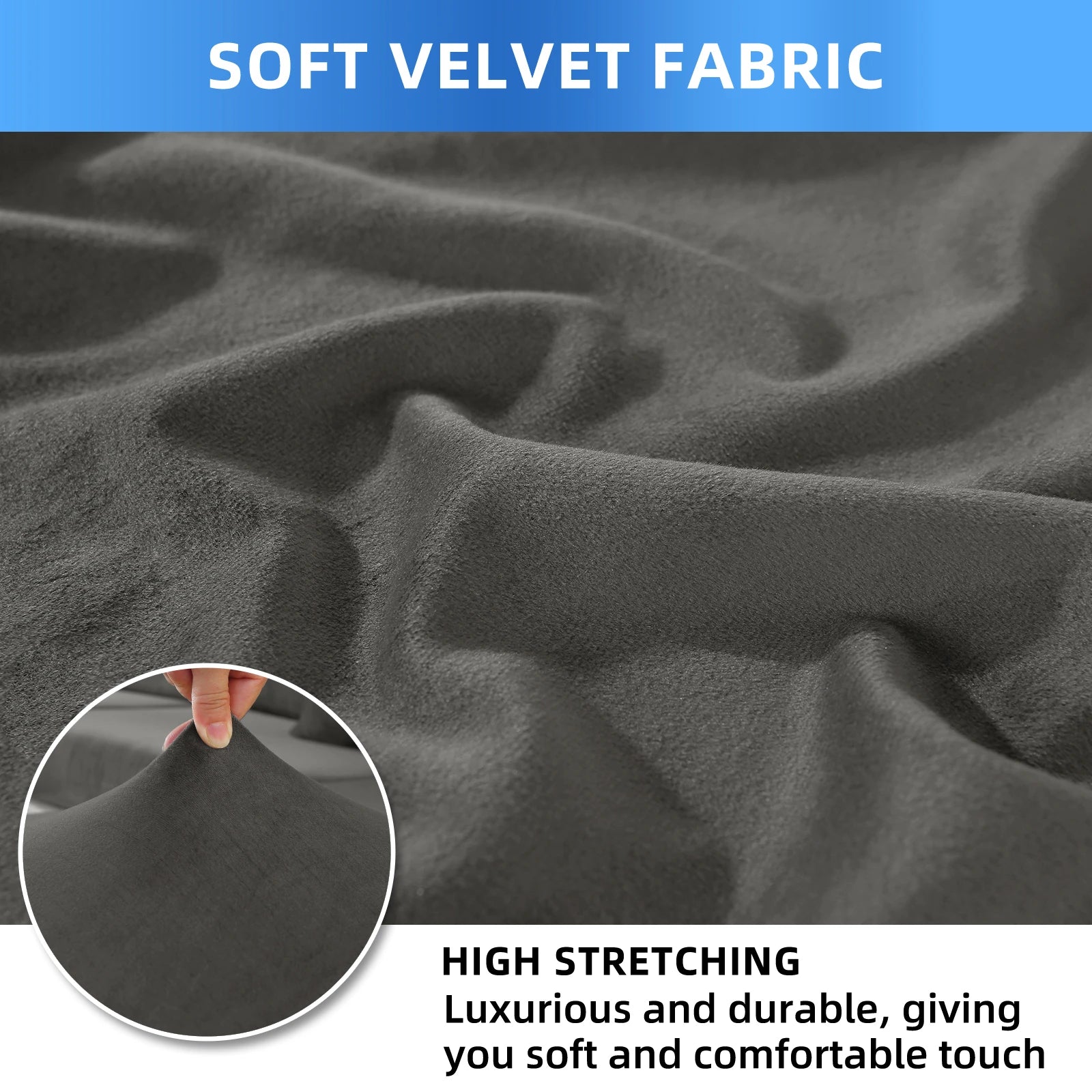 YSTYLE Velvet Chair Covers 2 pcs – Stretch Fit, Universal Use, High Back, Soft & Protective