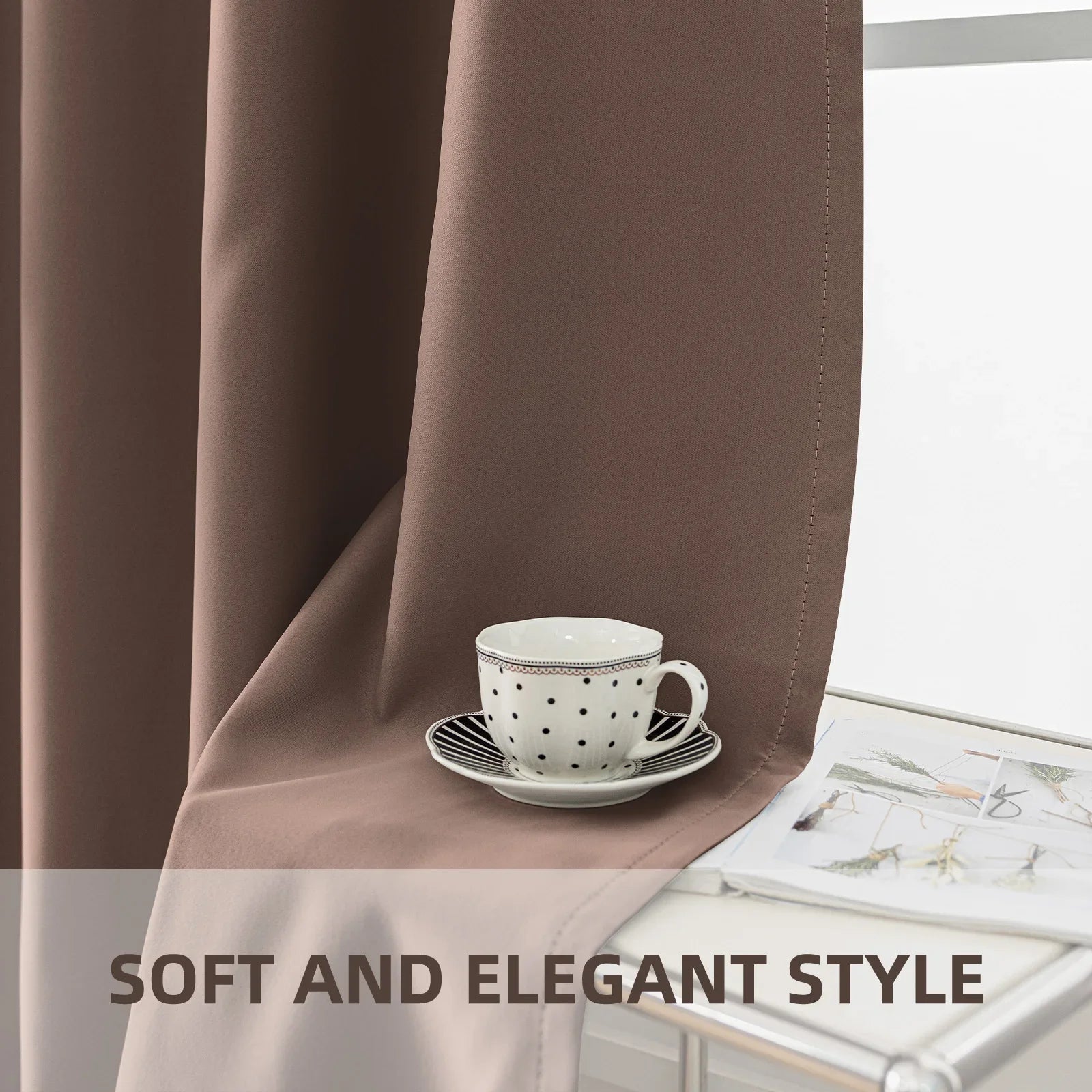 YSTYLE 2 Pieces Waterproof Blackout Curtains Thermal Insulated-YSTYLE