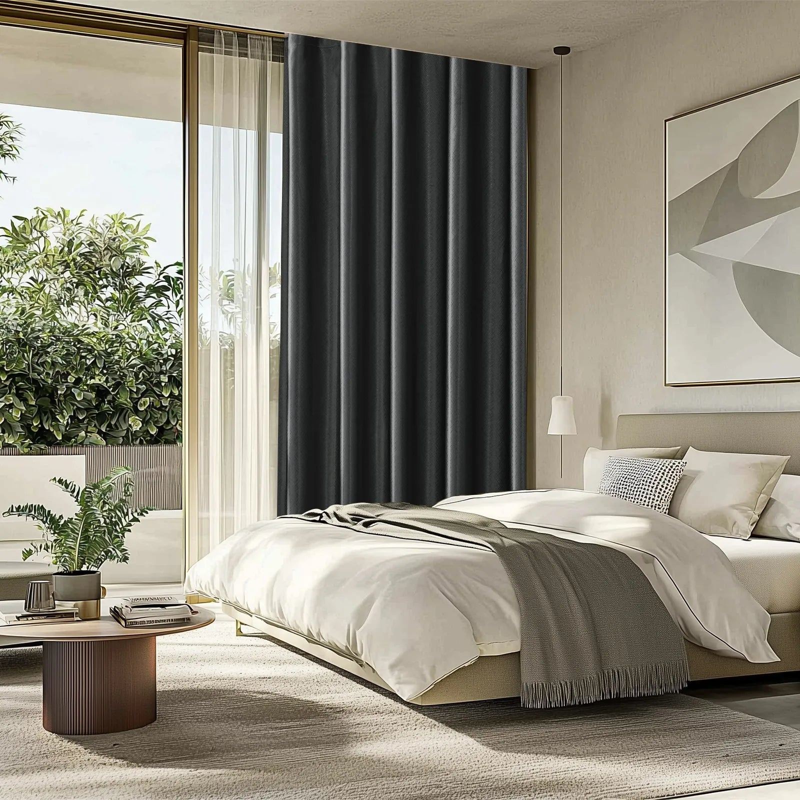 YSTYLE Indoor 2 pcs - Modern Blackout CurtainsBlackout Glossy