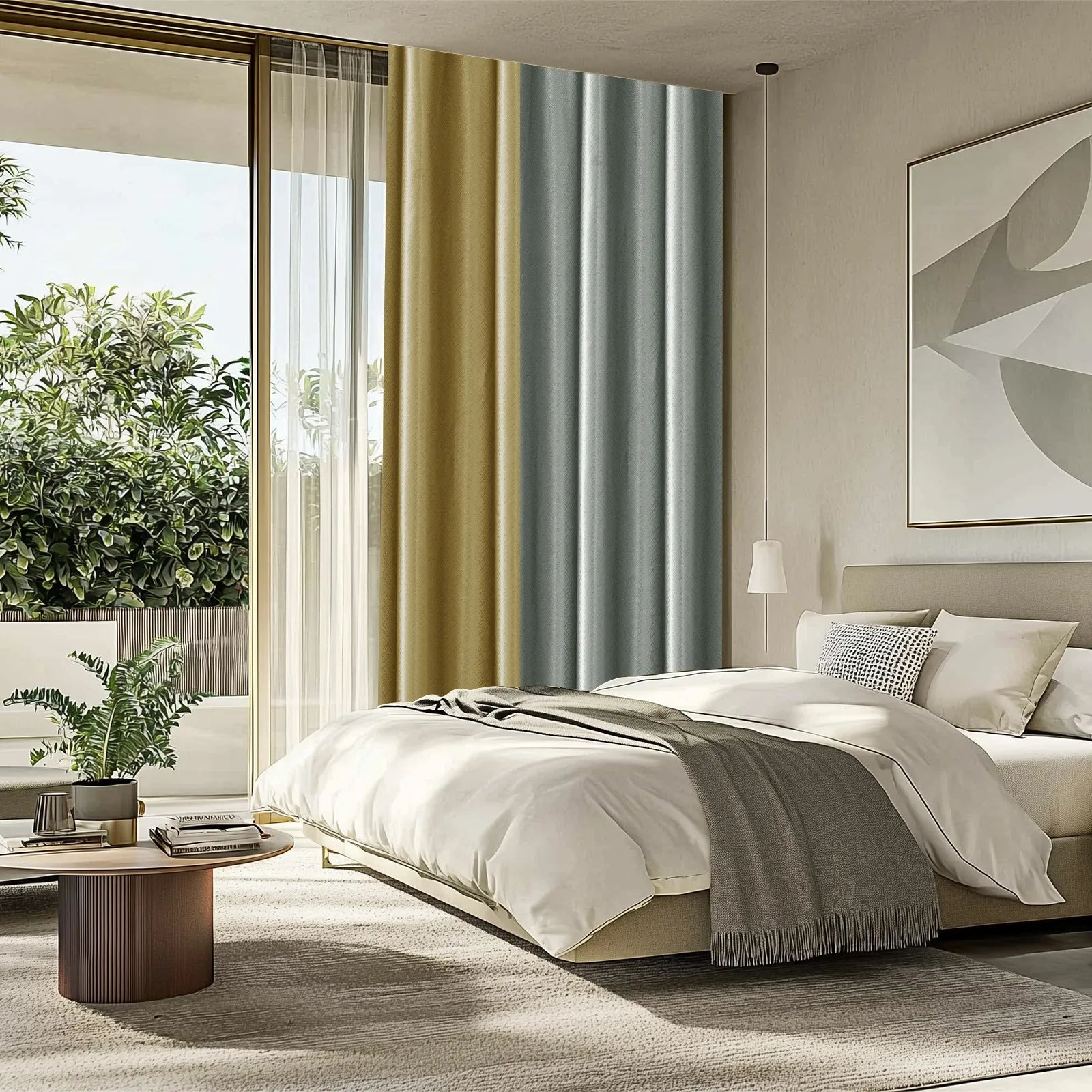 YSTYLE Indoor 2 pcs - Modern Blackout CurtainsBlackout Glossy