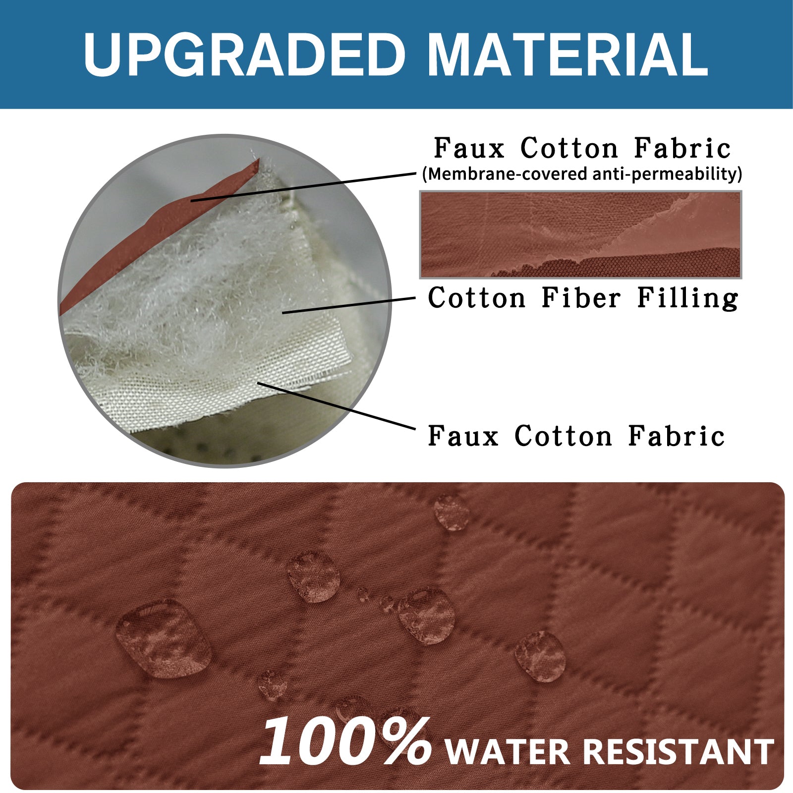 Copertura per divano impermeabile YSTYLE per 3 posti con braccioli, antiscivolo