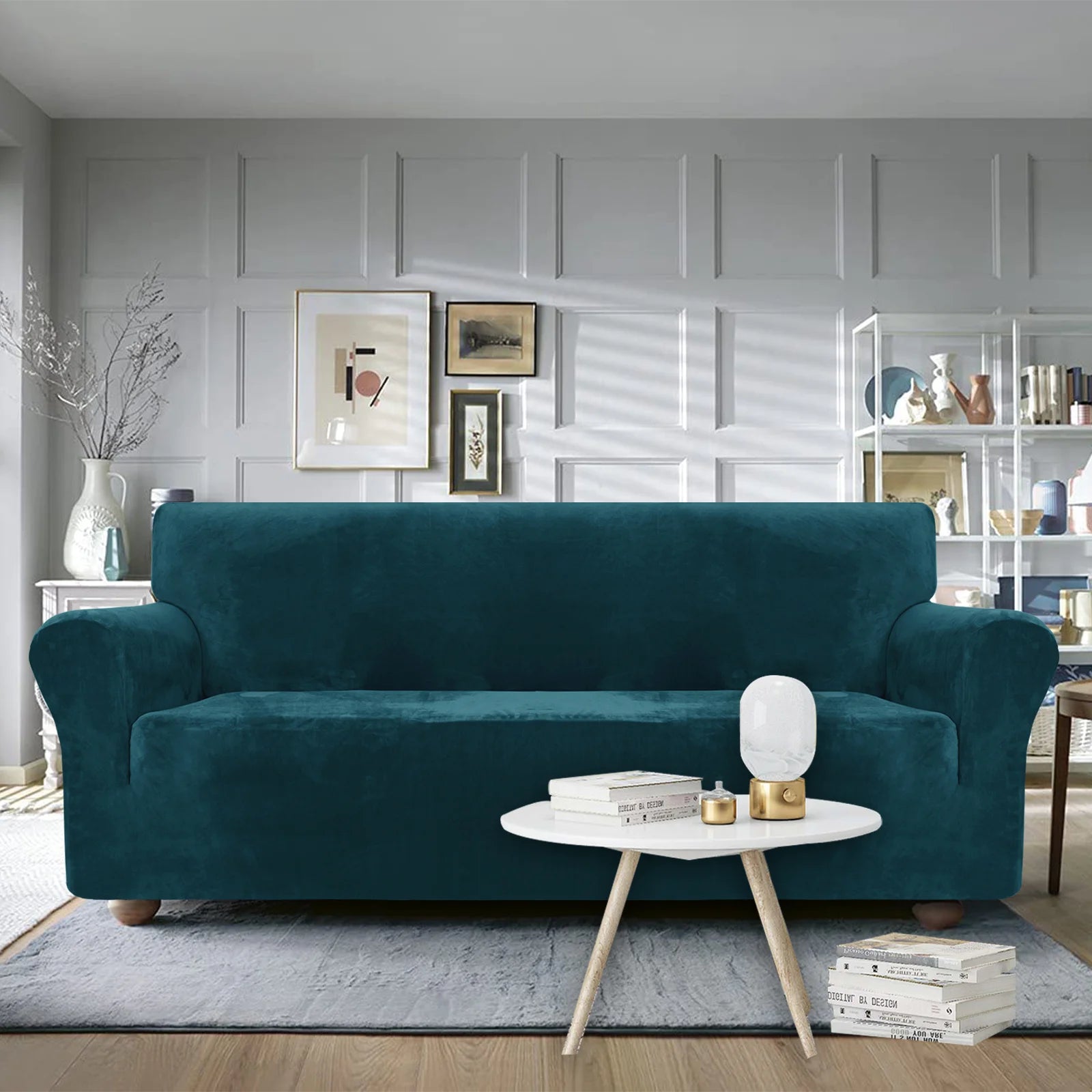 YSTYLE Velvet 4 Seater Sofa Cover – Stretch Fit, Anti-Scratch, Pet-Friendly, Non-Slip, Washable