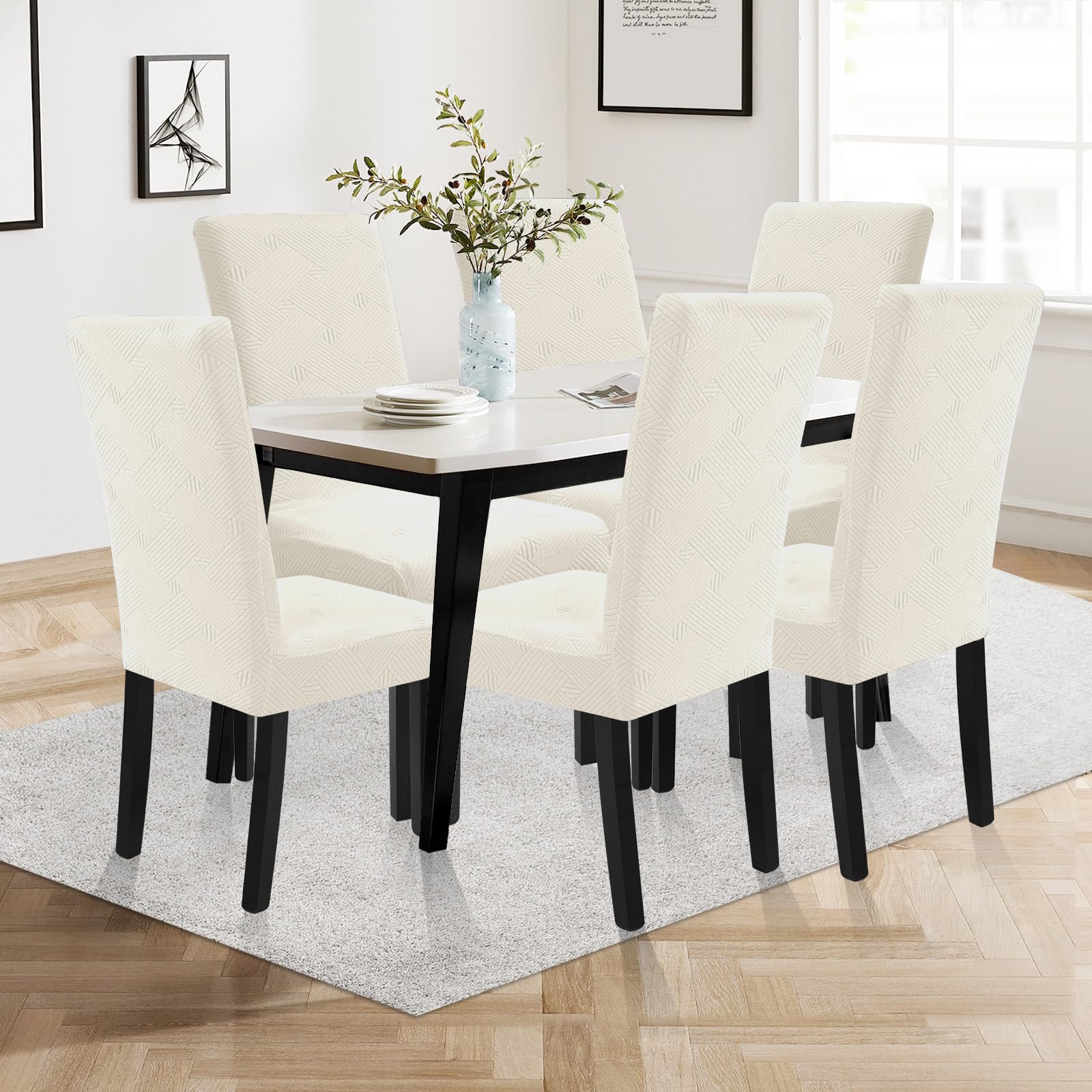 YSTYLE 4 Pieces Soft élastique Chair couvertures with Backrest Universal Fit