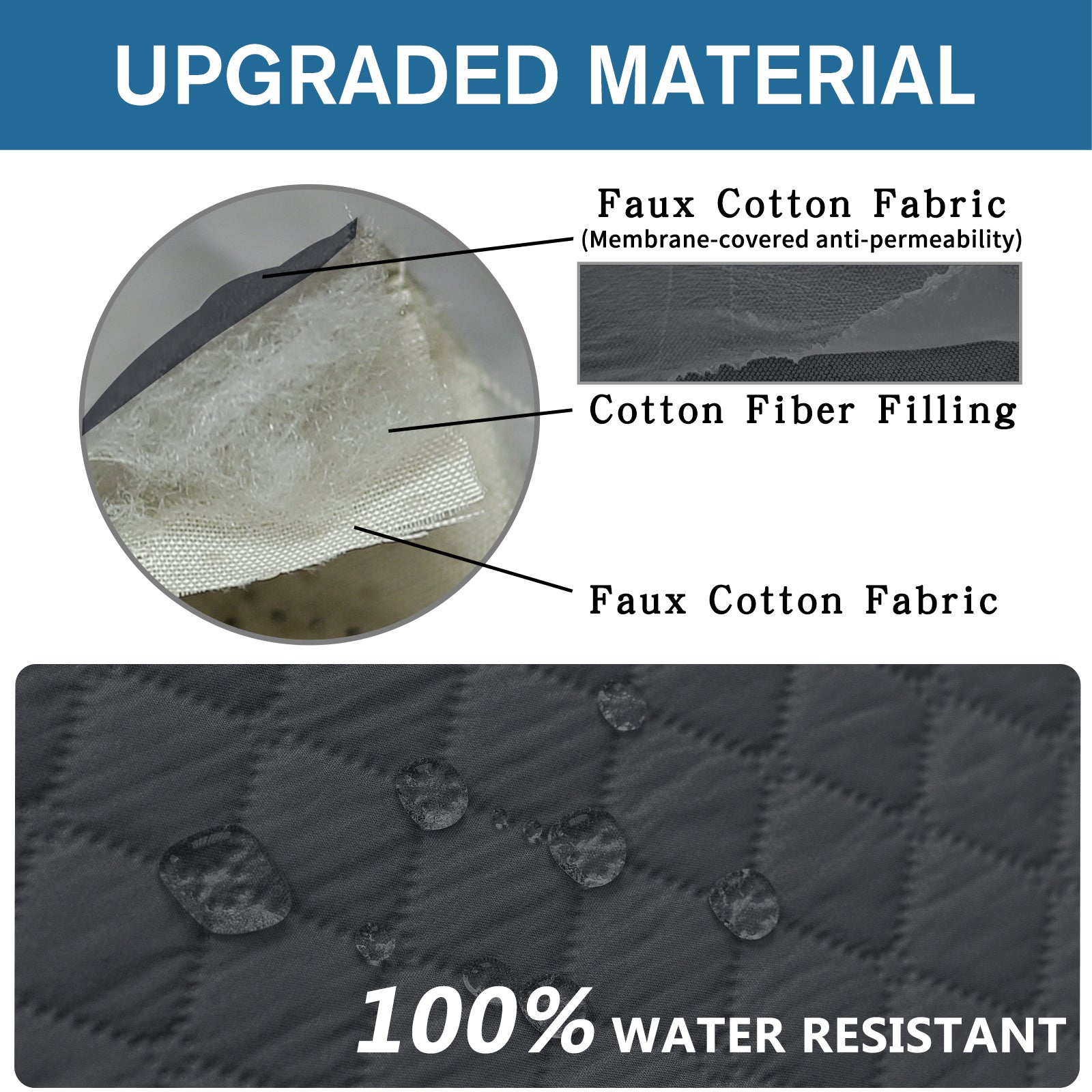 Copertura per divano impermeabile YSTYLE per 3 posti con braccioli, antiscivolo