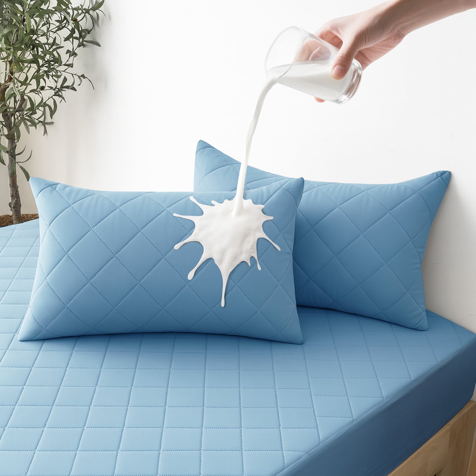 YSTYLE 2 Pieces Waterproof Bed Pillowcases 50x80cm Anti Mite-YSTYLE