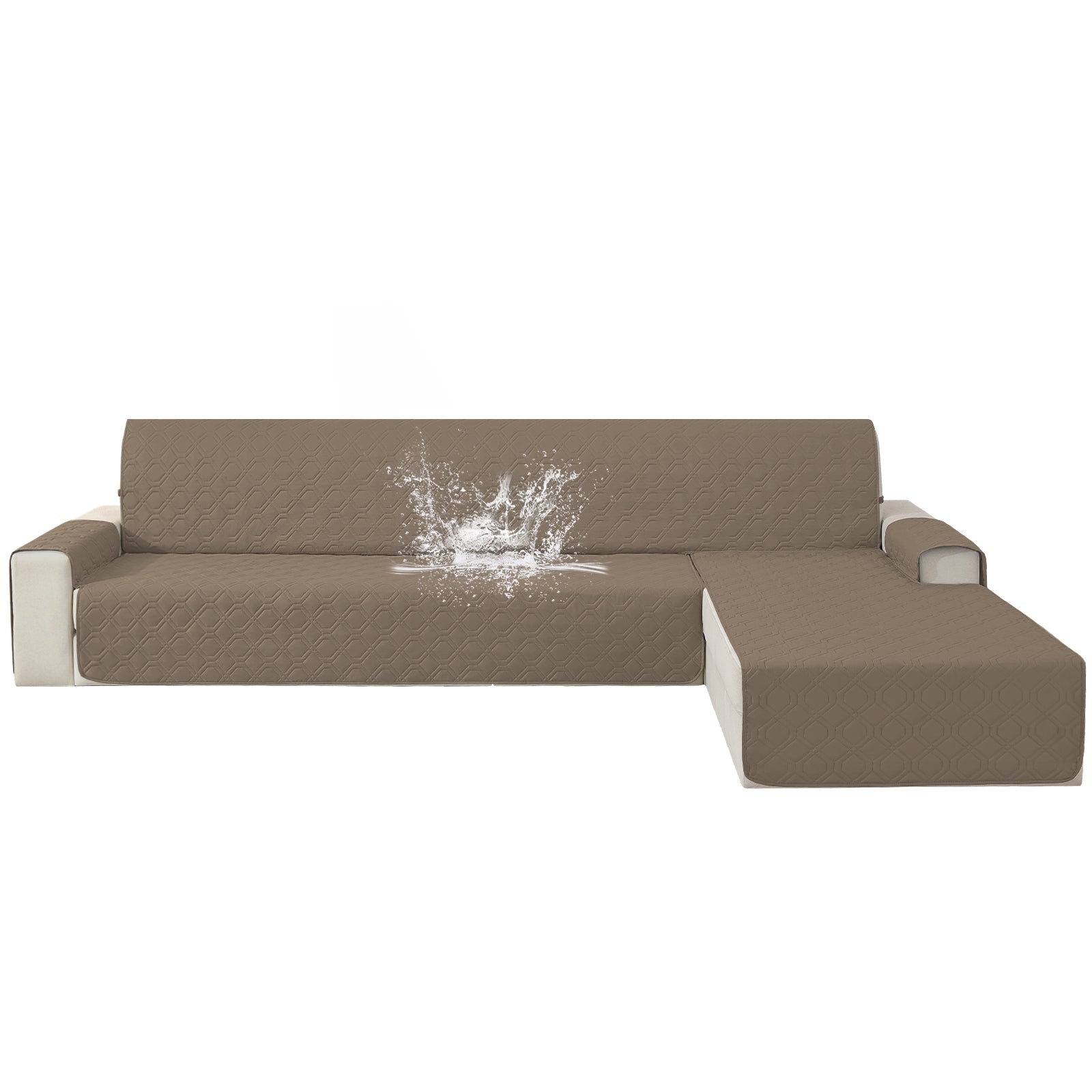 2 Seater Chaise canapé couverture imperméable Reversible antidérapant