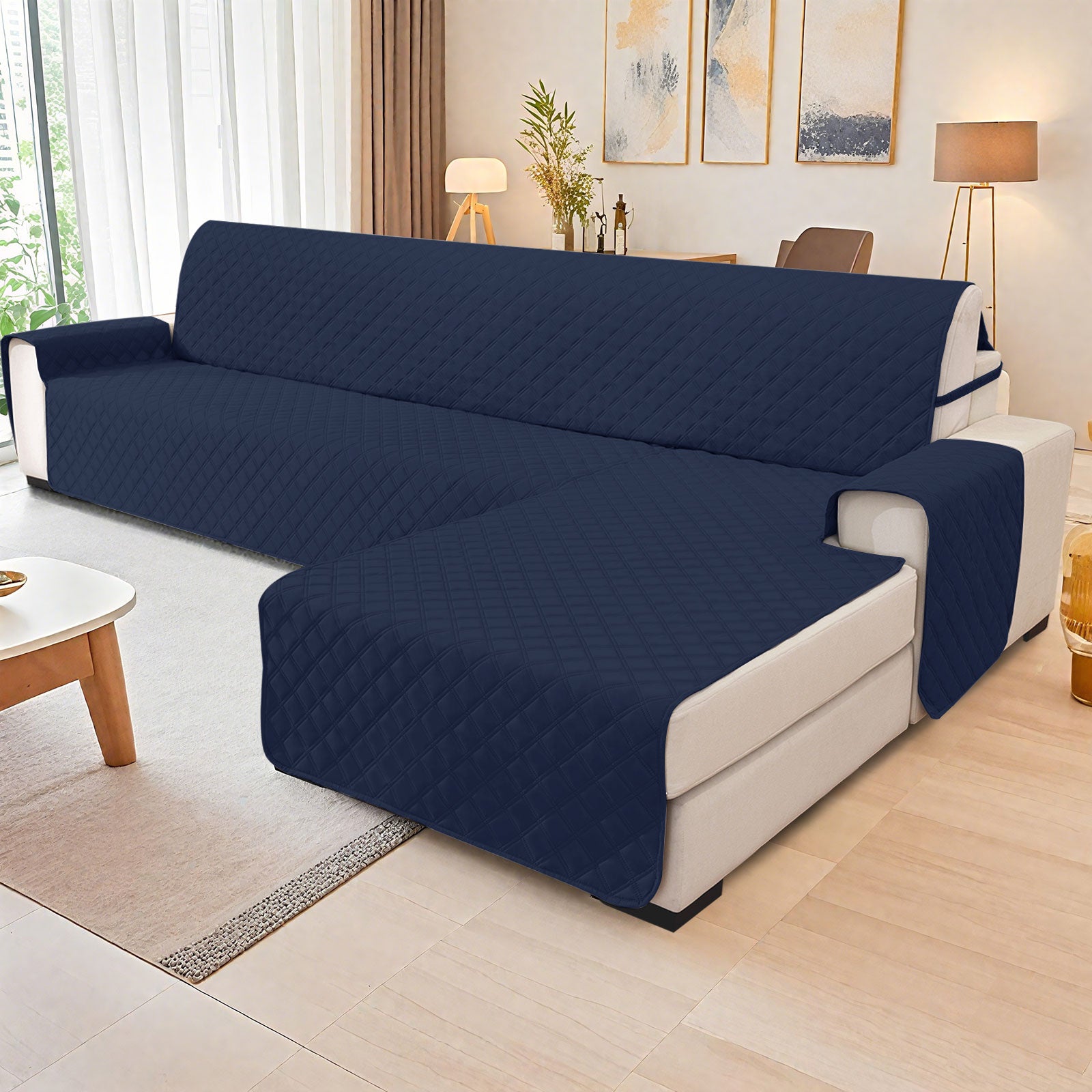 YSTYLE 100% Waterproof 2 Seater Corner Sofa Cover Reversible L Shape