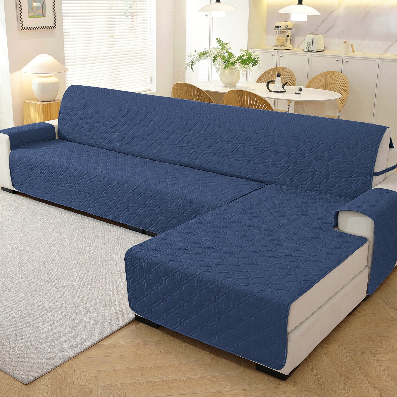 2 Seater Chaise canapé couverture imperméable Reversible antidérapant