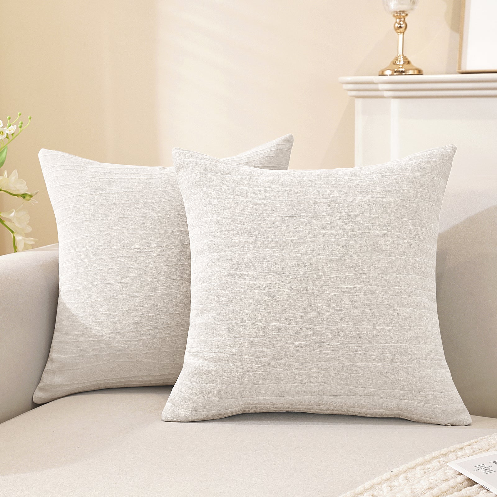 Ystyle 2 Pieces Cushion Covers Sofa 60 x 60 cm, Minimalist Colourful Cushion Cover, Invisible Zipper, Decorative Pillowcases, Sofa Living Room, Bedroom