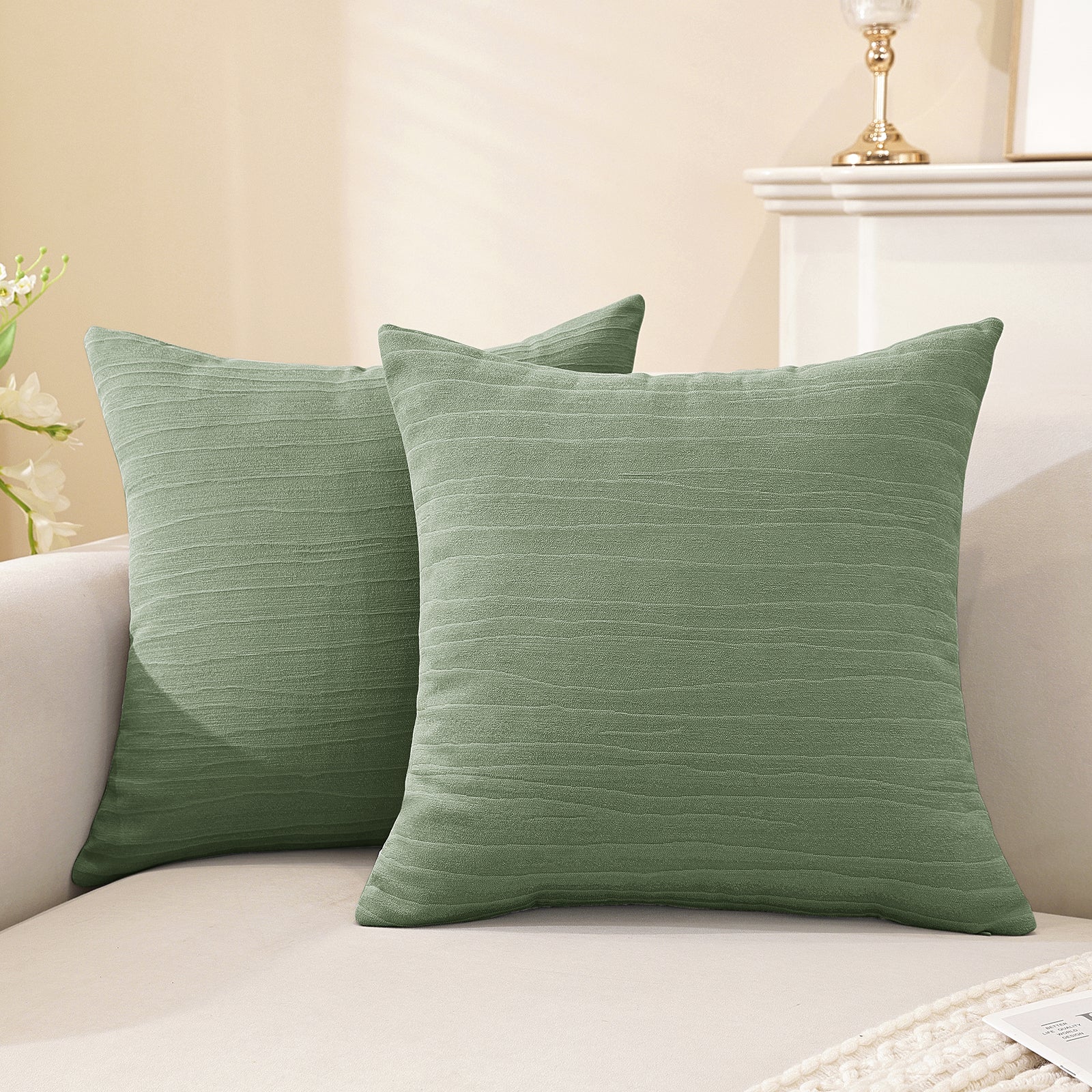 Ystyle 2 housses de coussin pour canapé 40 x 40 cm, style minimaliste coloré, fermeture éclair invisible, taies d'oreiller décoratives, salon, chambre