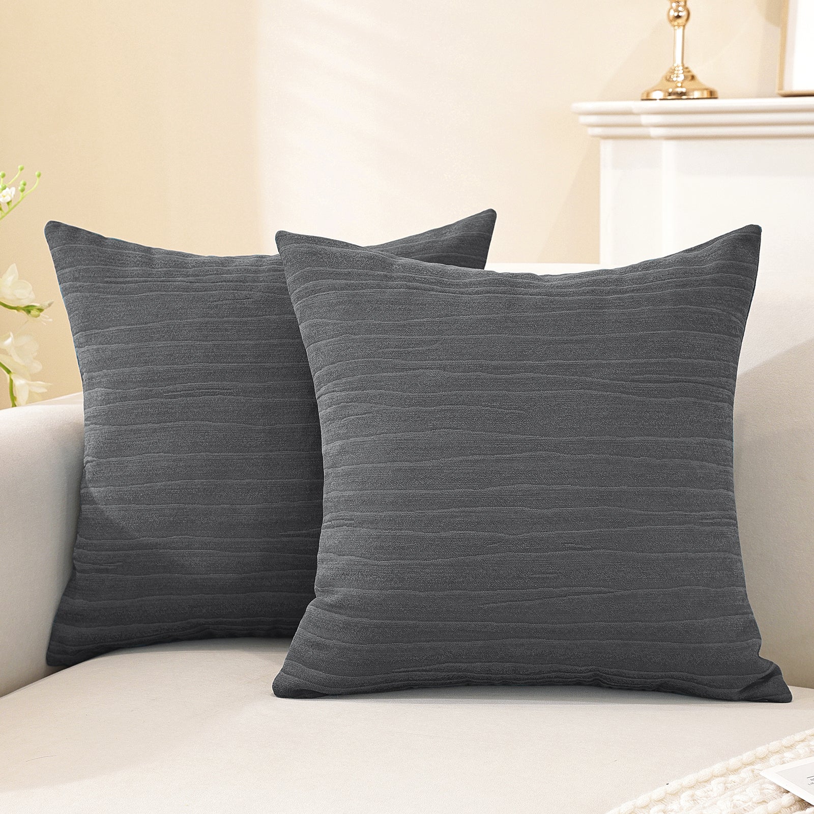 Ystyle 2 Pieces Cushion Covers Sofa 60 x 60 cm, Minimalist Colourful Cushion Cover, Invisible Zipper, Decorative Pillowcases, Sofa Living Room, Bedroom