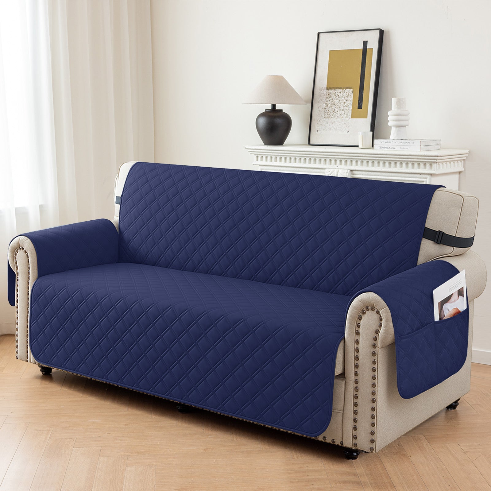 Ystyle 100% Waterproof 2 Seater Sofa Cover with Side Pockets