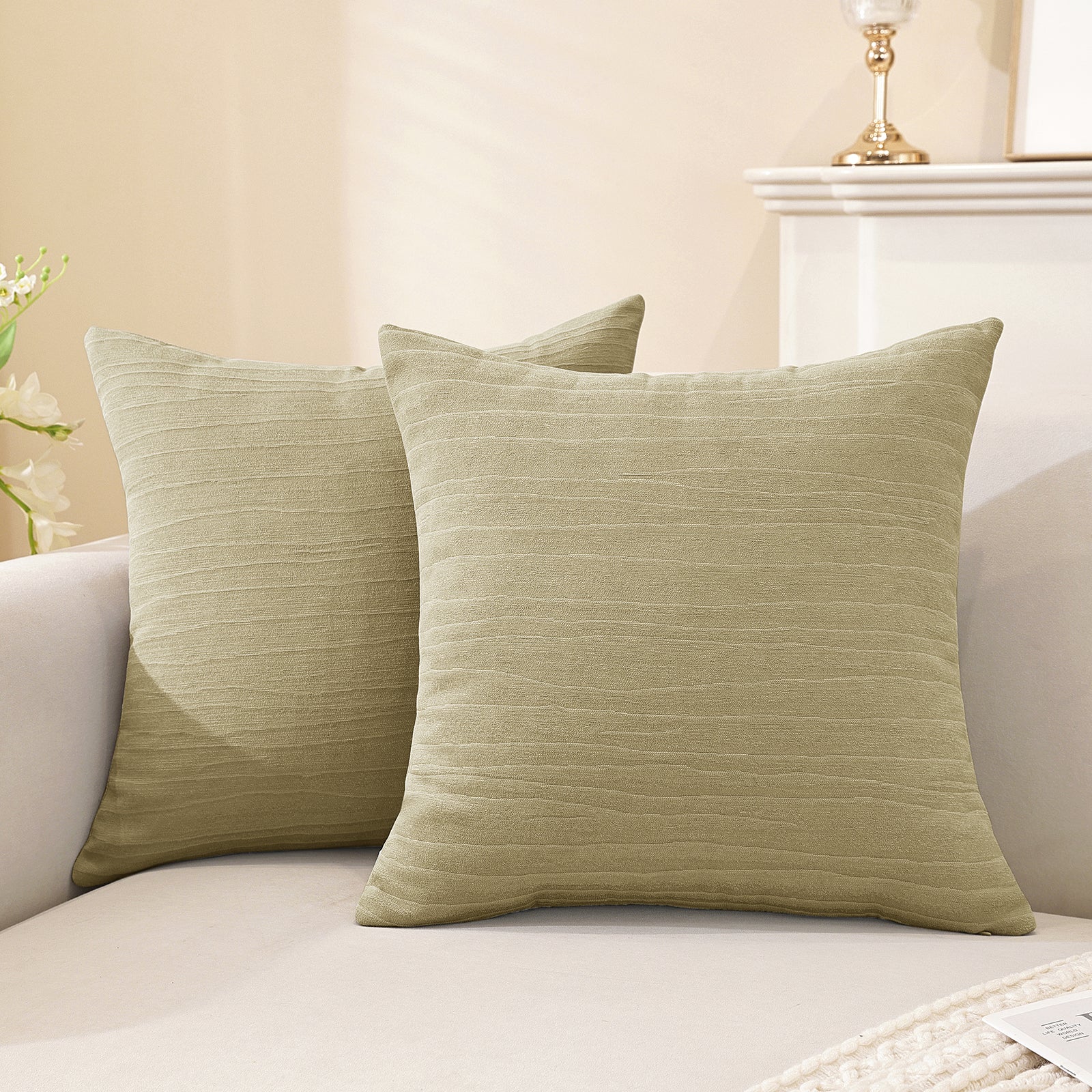 Ystyle 2 Pieces Cushion Covers Sofa 60 x 60 cm, Minimalist Colourful Cushion Cover, Invisible Zipper, Decorative Pillowcases, Sofa Living Room, Bedroom