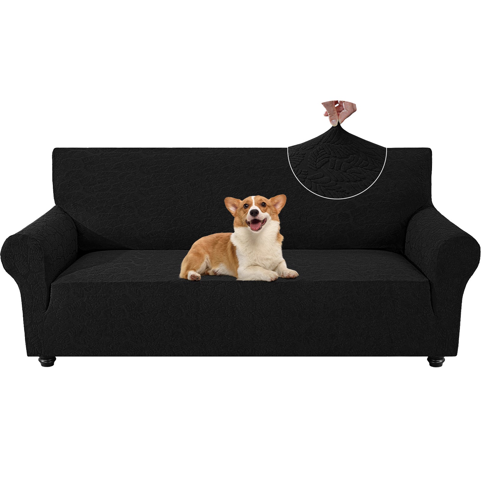 YSTYLE Stretch 4 Seater Sofa Cover with Armrests Anti Slip-YSTYLE