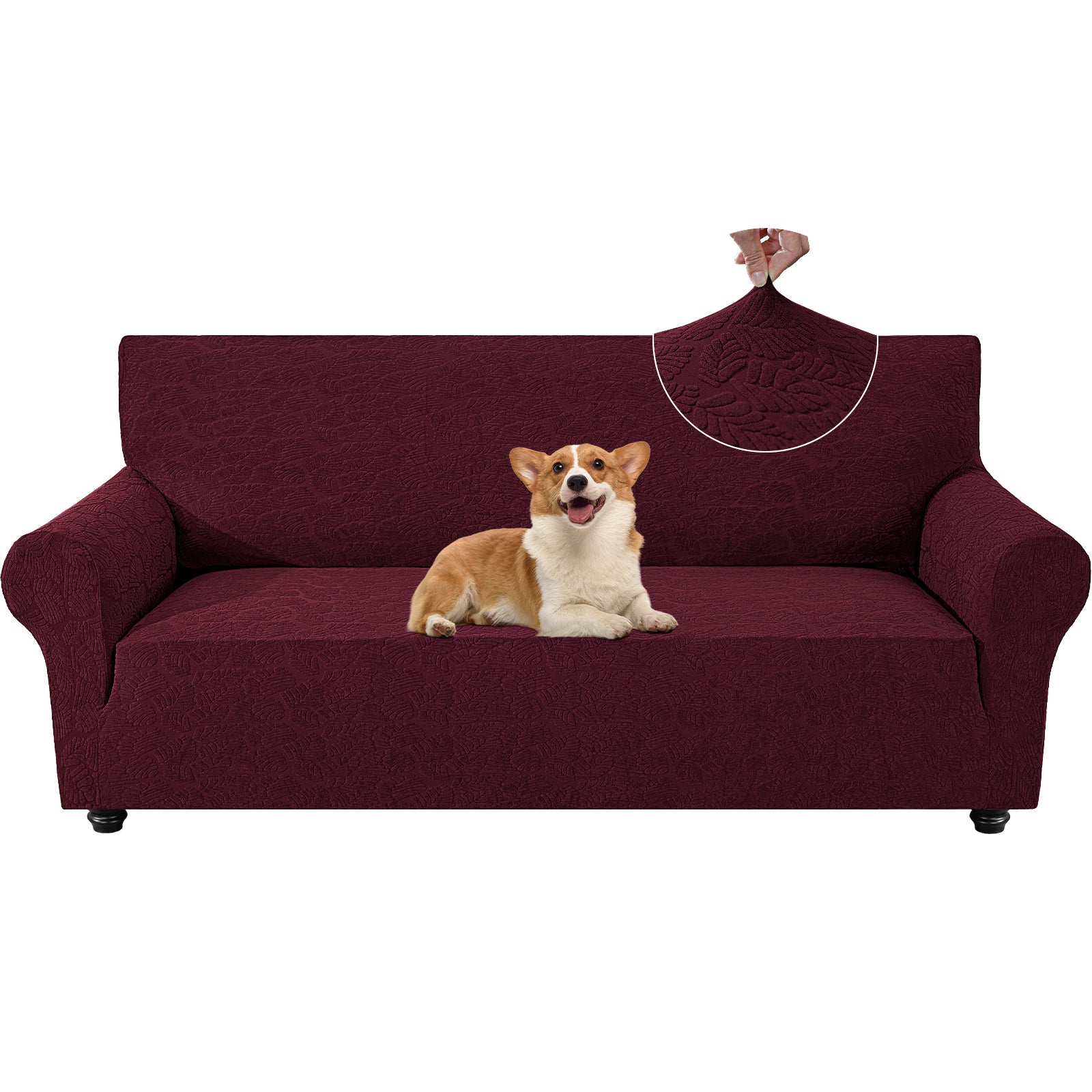 YSTYLE Stretch 4 Seater Sofa Cover with Armrests Anti Slip-YSTYLE