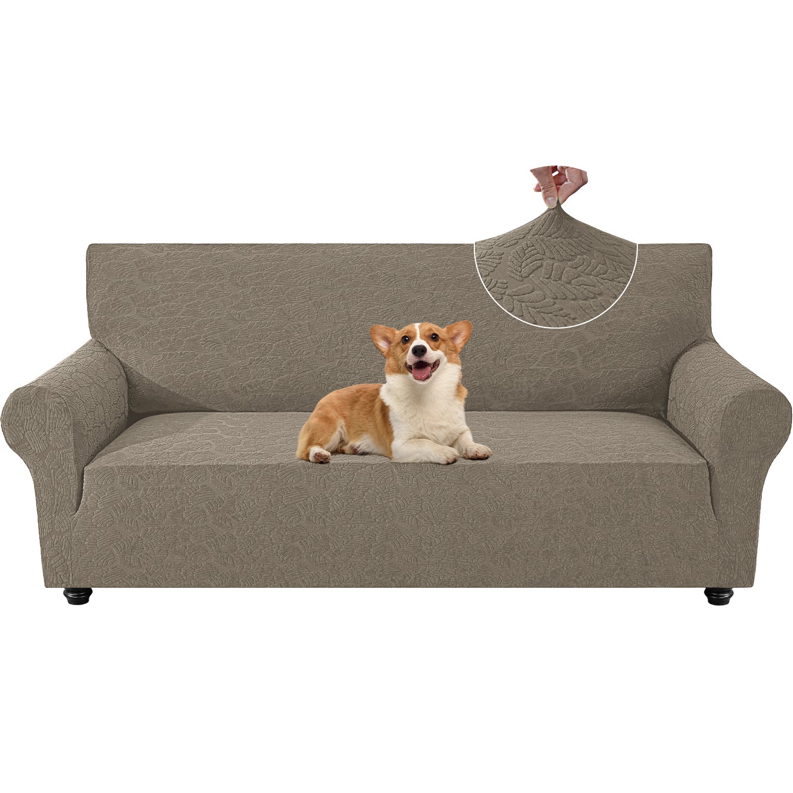 YSTYLE Stretch 4 Seater Sofa Cover with Armrests Anti Slip-YSTYLE