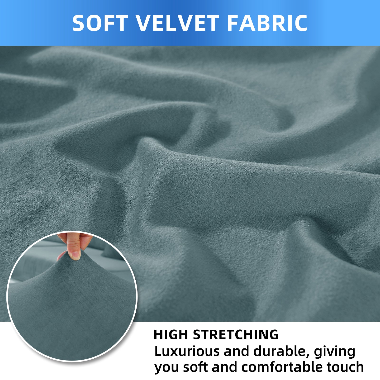 YSTYLE 6 pezzi di coprisedie in velluto elasticizzato con schienale