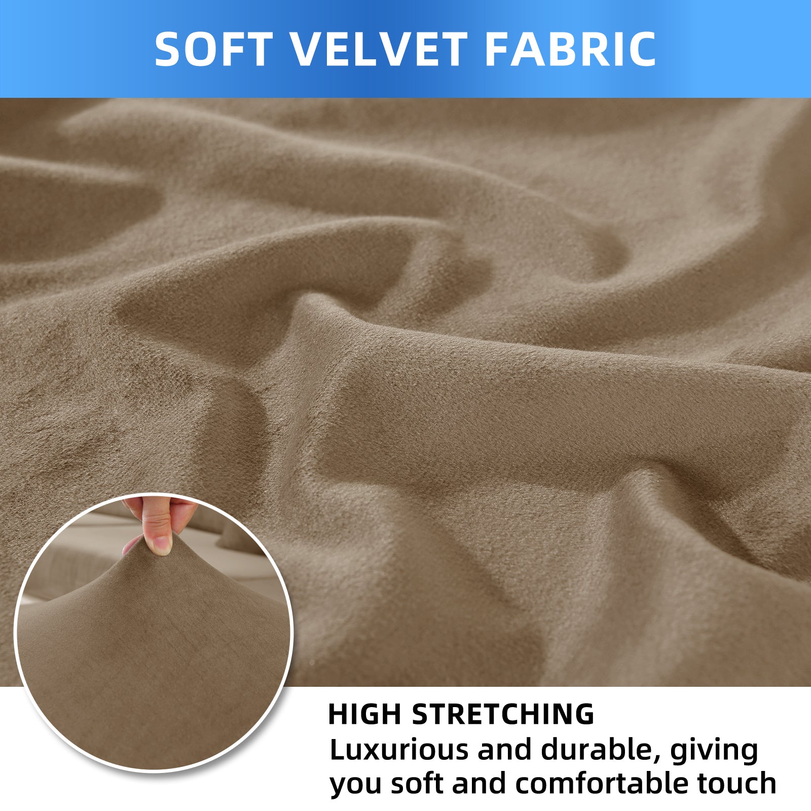 YSTYLE 6 pezzi di coprisedie in velluto elasticizzato con schienale