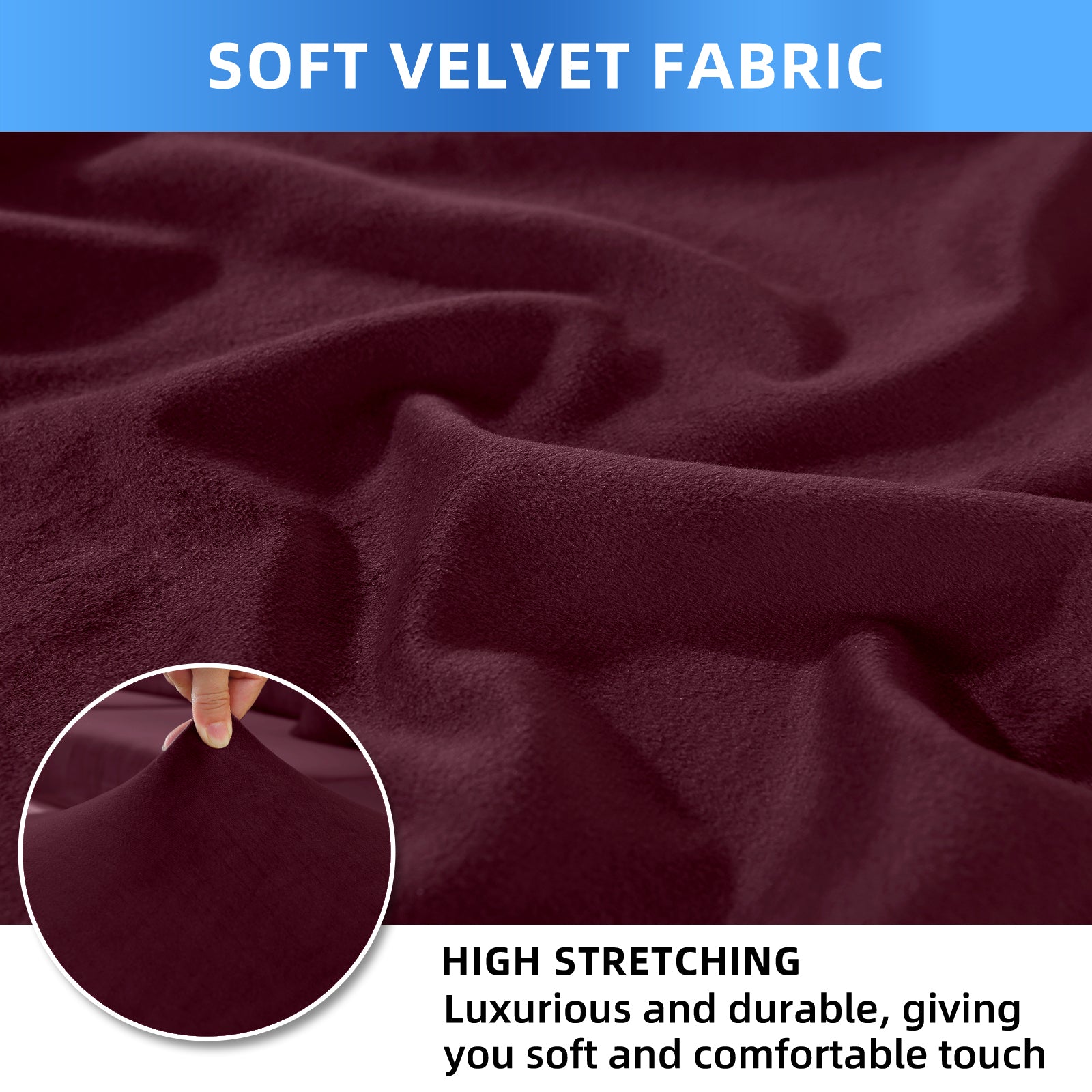 YSTYLE 6 pezzi di coprisedie in velluto elasticizzato con schienale