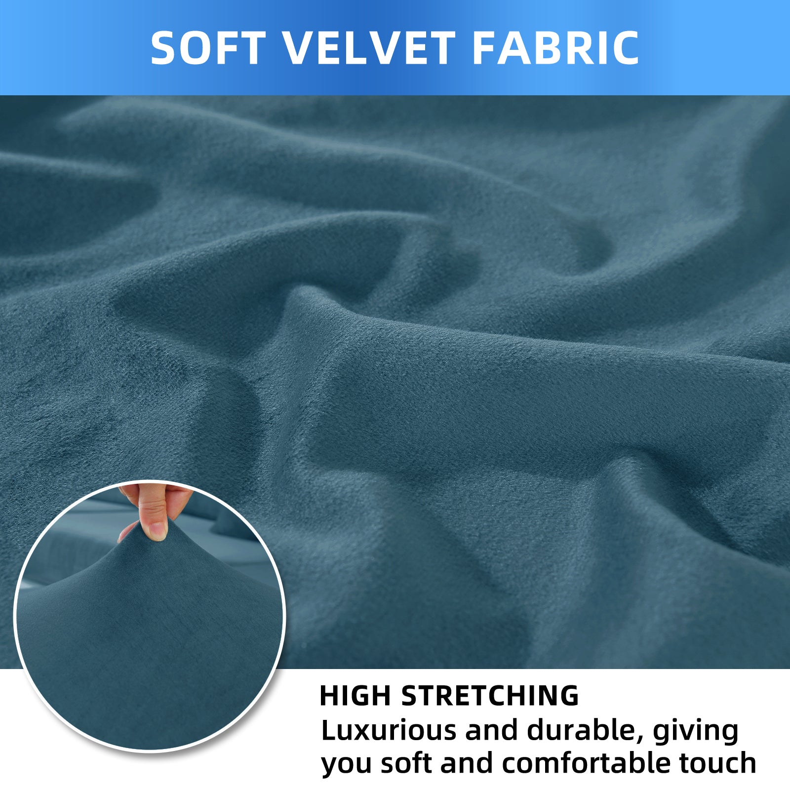 YSTYLE 6 pezzi di coprisedie in velluto elasticizzato con schienale