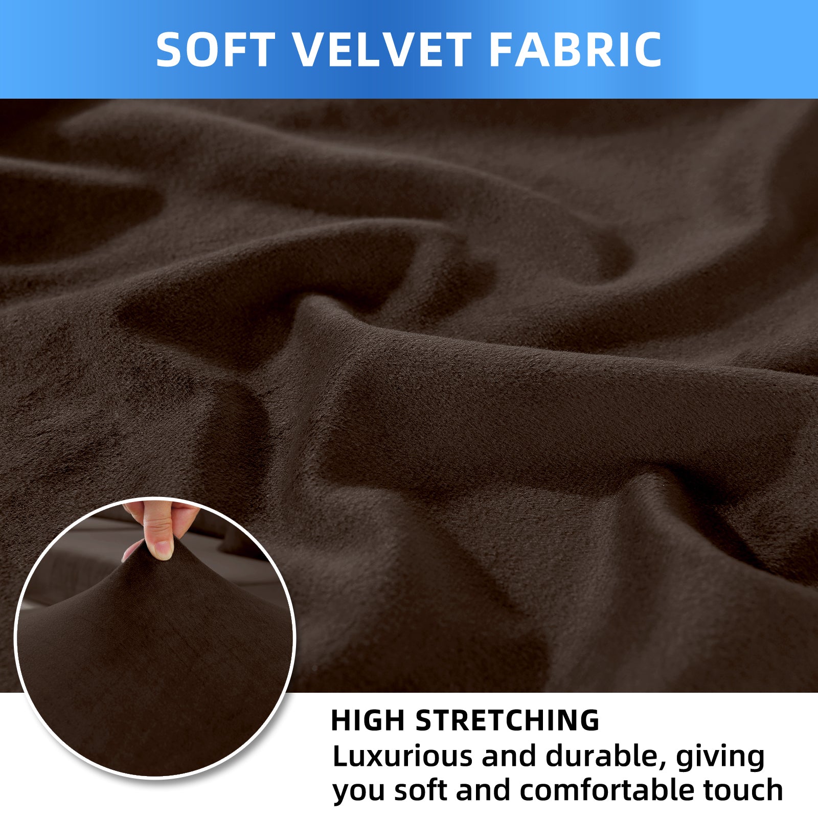 YSTYLE 6 pezzi di coprisedie in velluto elasticizzato con schienale