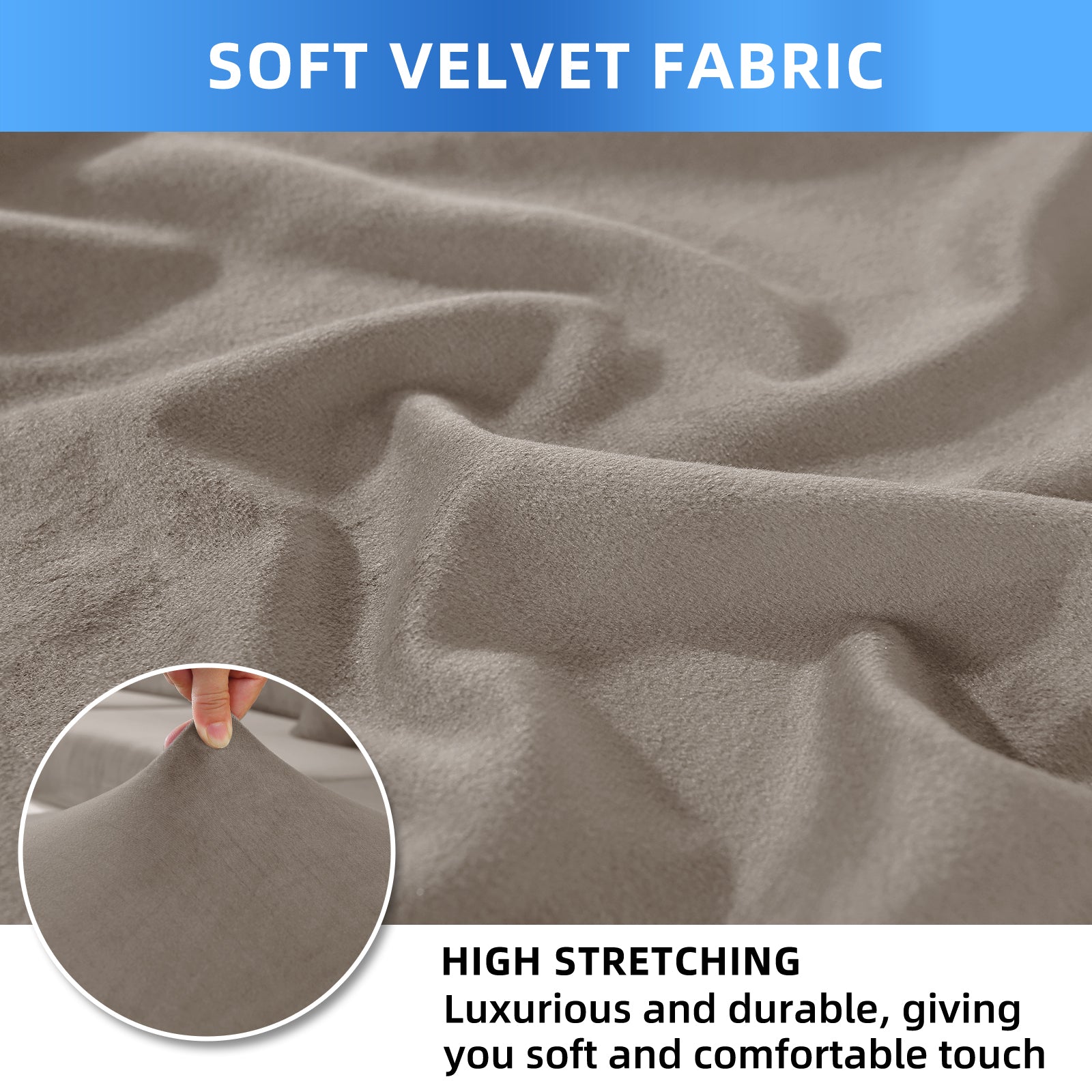 YSTYLE 6 pezzi di coprisedie in velluto elasticizzato con schienale