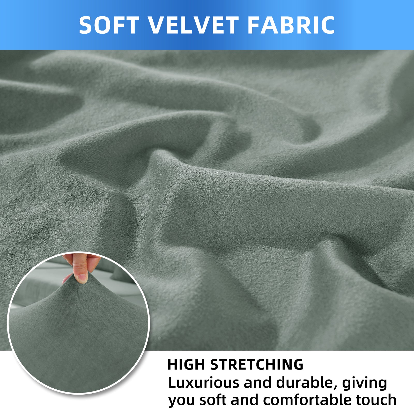 YSTYLE 6 pezzi di coprisedie in velluto elasticizzato con schienale