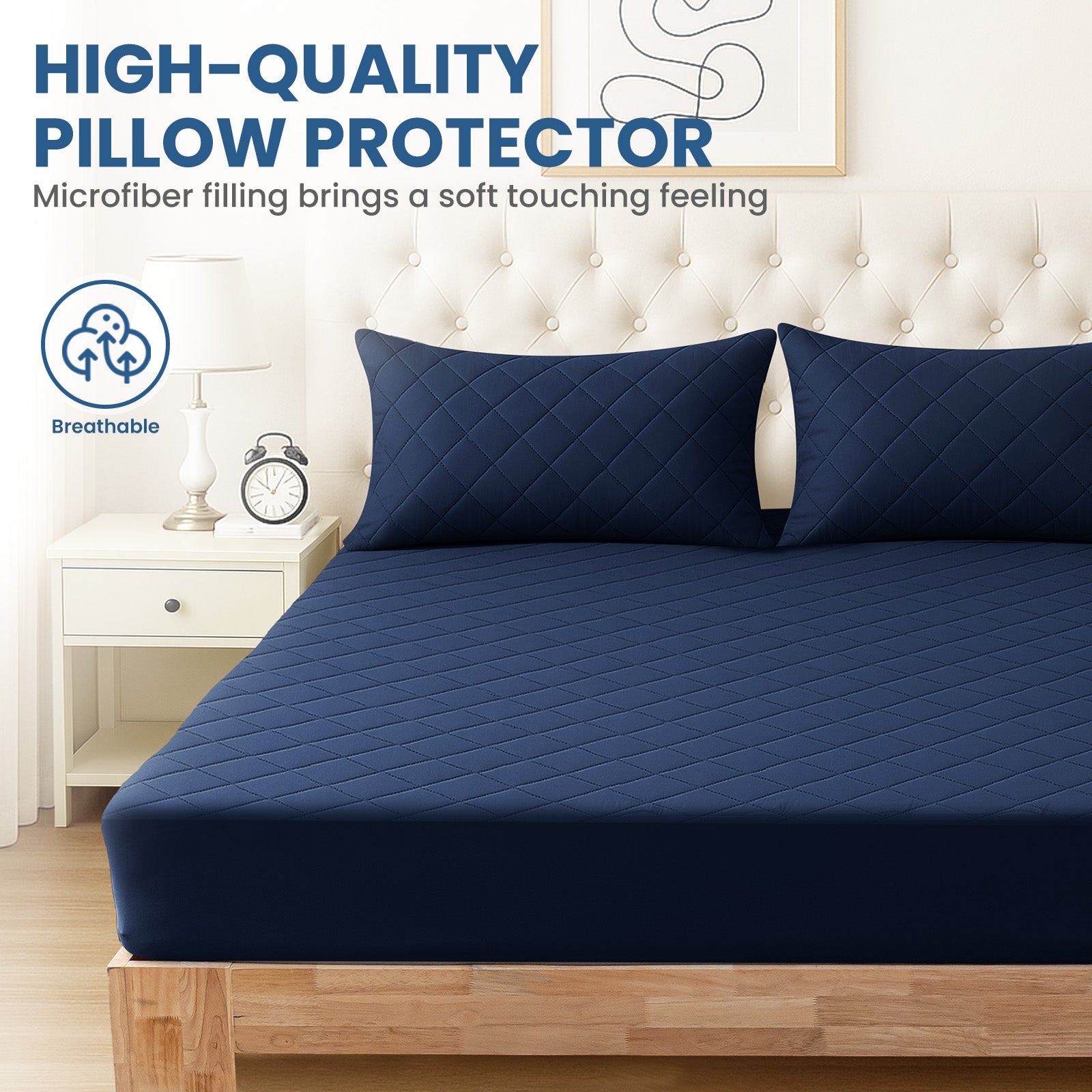 YSTYLE 2 Pieces Waterproof Bed Pillowcases 50x80cm Anti Mite-YSTYLE