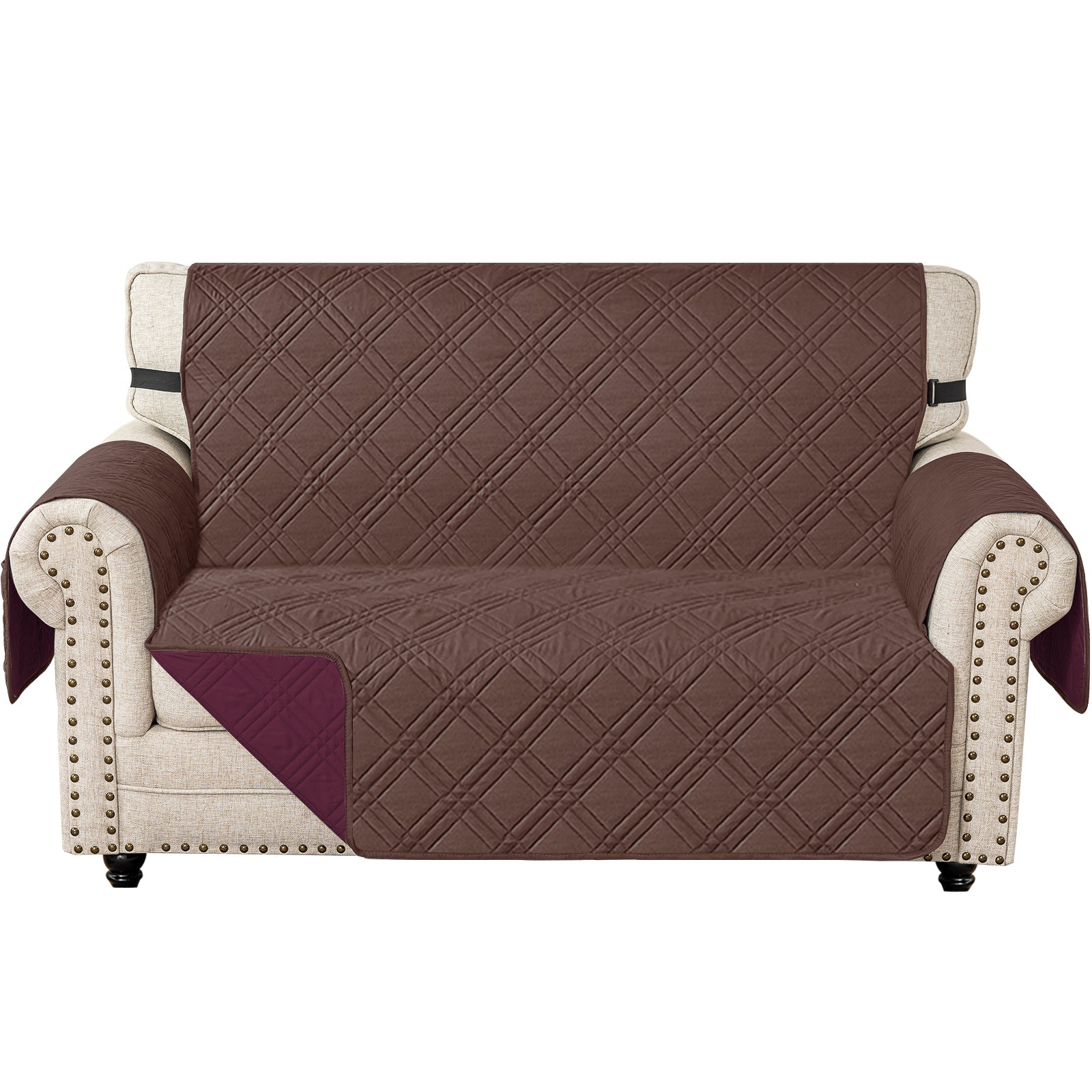 Ystyle Waterproof 2 Seater Sofa Cover with Armrests Anti-Slip-YSTYLE