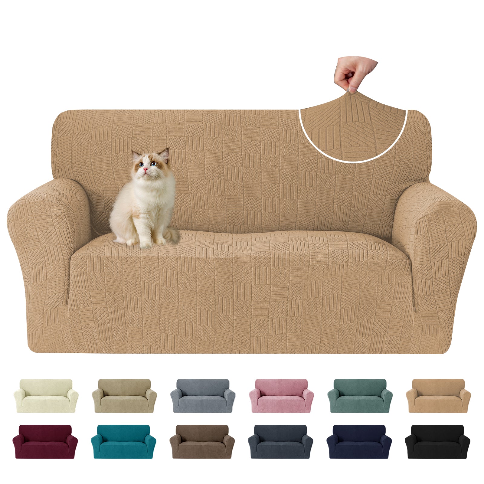 Copertura per divano a 3 posti YSTYLE Stretch 180-234 cm con motivo geometrico