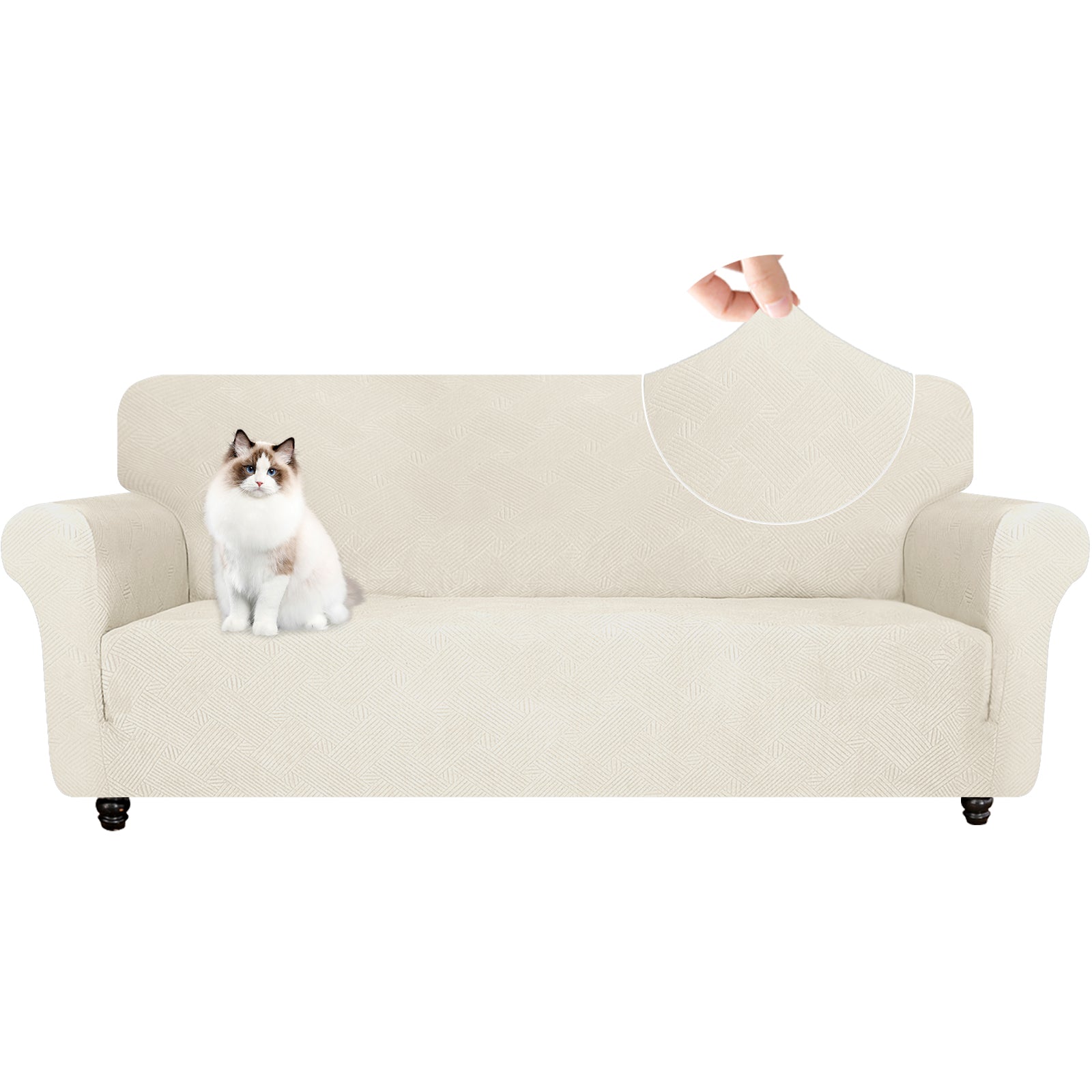 YSTYLE High Stretch 3 Seater Sofa Cover Anti Slip Washable-YSTYLE