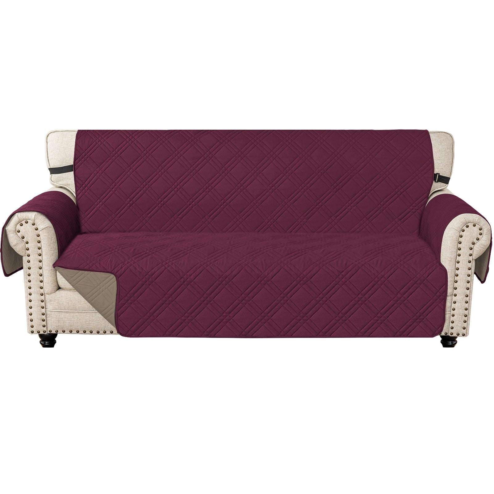 Ystyle Waterproof 3 Seater Sofa Cover with Armrests Side Pockets-YSTYLE