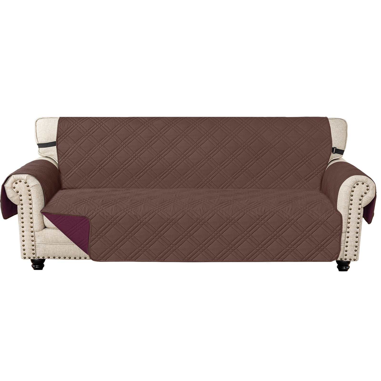 Ystyle Reversible 4 Seater Sofa Cover with Armrests Anti-Slip-YSTYLE