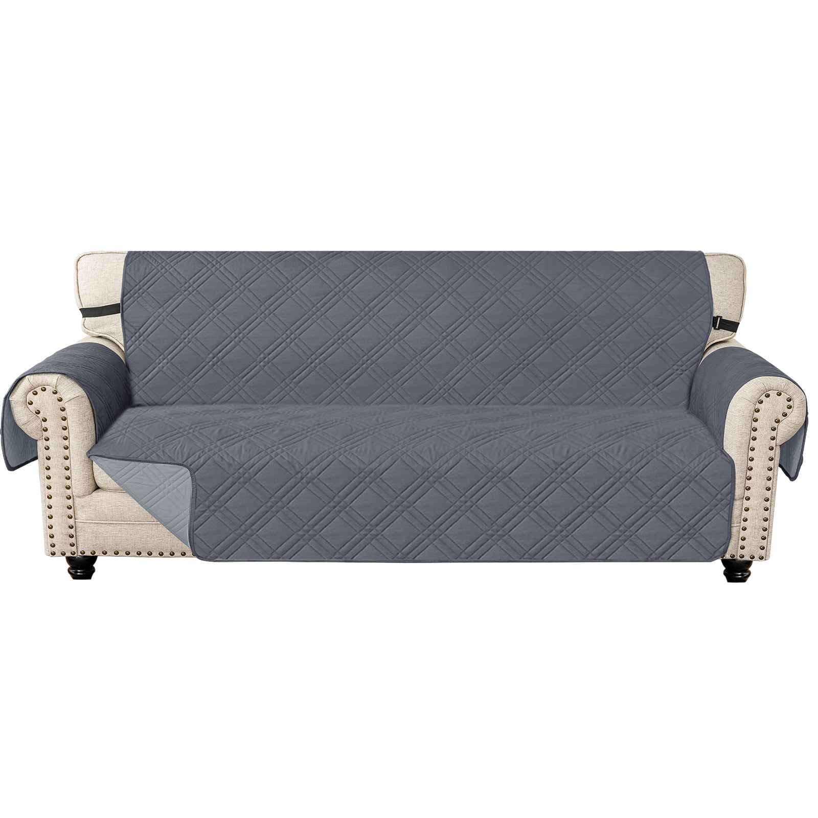 Ystyle Reversible 4 Seater Sofa Cover with Armrests Anti-Slip-YSTYLE
