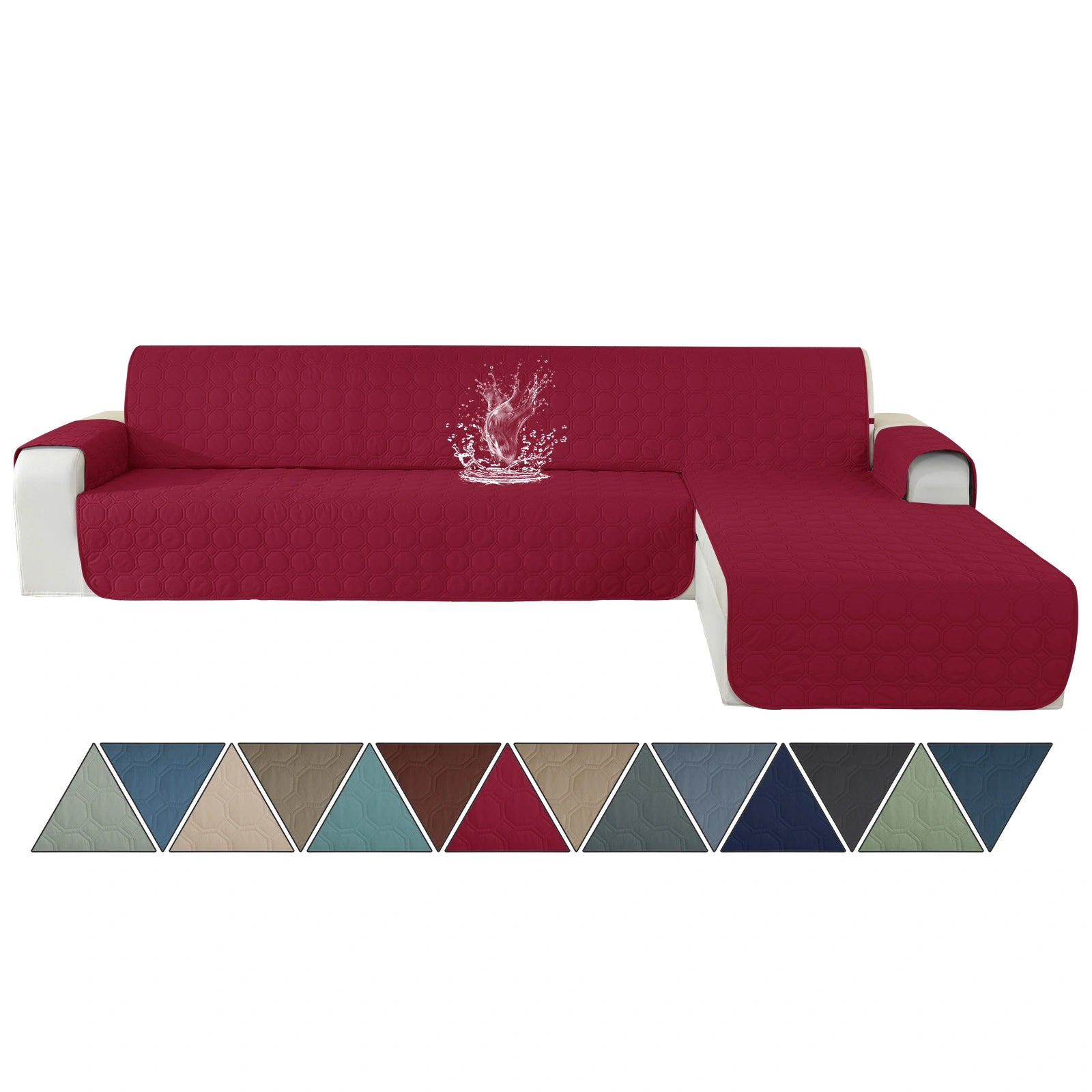 ESTILO Y-L para sofá impermeable de 4 asientos con brazos, elegante - para perros, diseño antideslizante y resistente a arañazos - cuadrícula Yuanbao