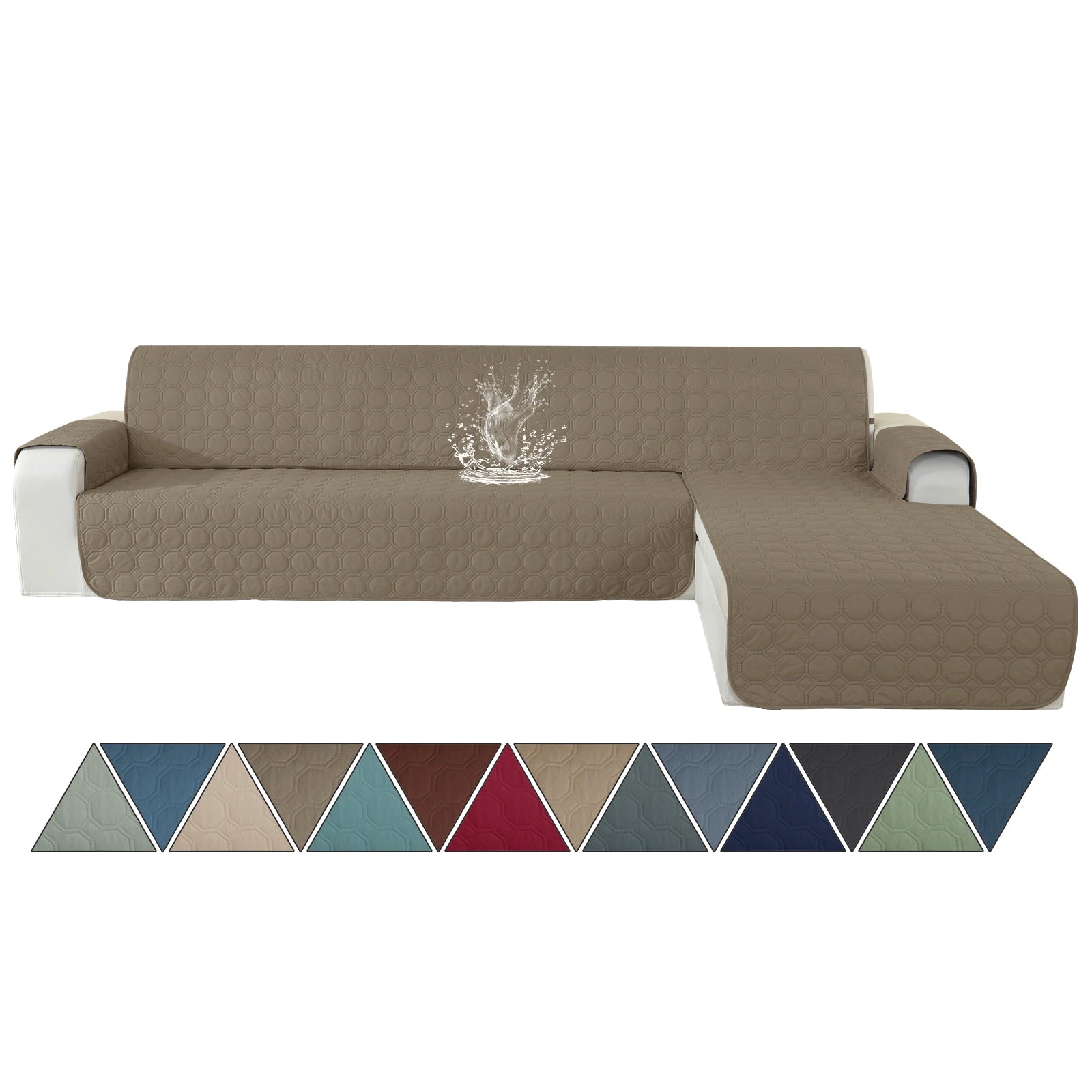 ESTILO Y-L para sofá impermeable de 4 asientos con brazos, elegante - para perros, diseño antideslizante y resistente a arañazos - cuadrícula Yuanbao