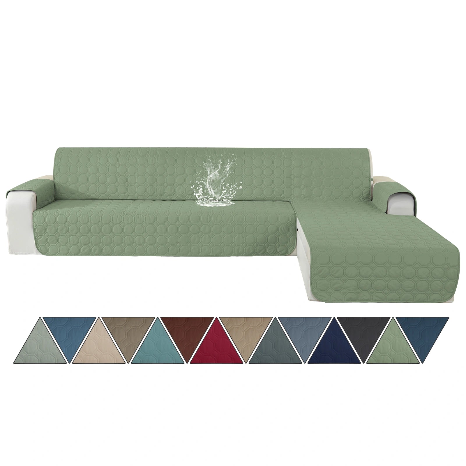 ESTILO Y-L para sofá impermeable de 4 asientos con brazos, elegante - para perros, diseño antideslizante y resistente a arañazos - cuadrícula Yuanbao