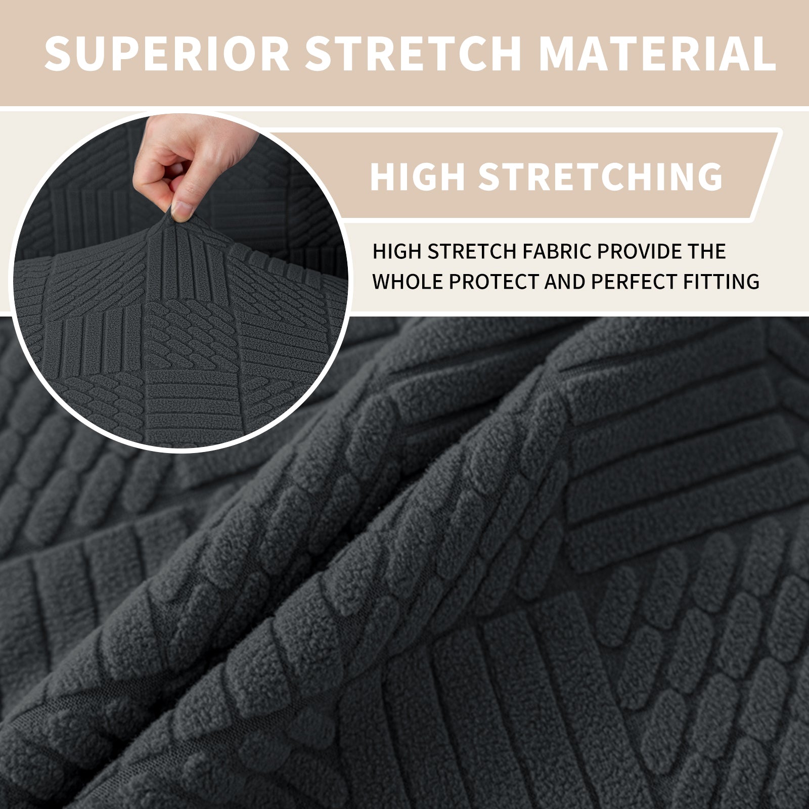 YSTYLE Universal 6 piezas fundas de silla, ajuste elástico, resistente a los arañazos, tela suave - cinco líneas. 