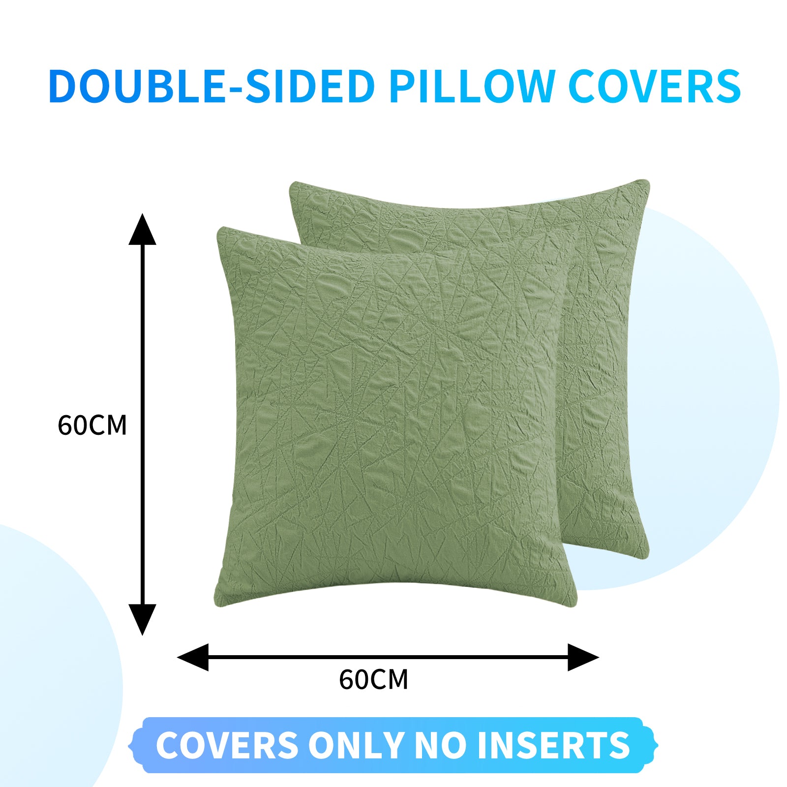 Ystyle 2 Pieces Sofa Cushion Covers 60 x 60 cm, Cushion Covers with Invisible Zipper, Square Pillowcases, Modern Sofa Pillowcases, for Living Room Bedroom Balcony Outdoor