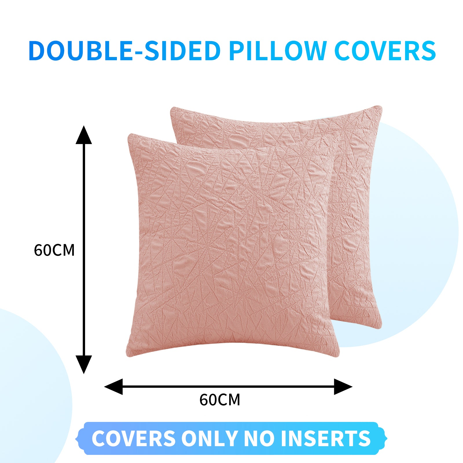 Ystyle 2 Pieces Sofa Cushion Covers 60 x 60 cm, Cushion Covers with Invisible Zipper, Square Pillowcases, Modern Sofa Pillowcases, for Living Room Bedroom Balcony Outdoor