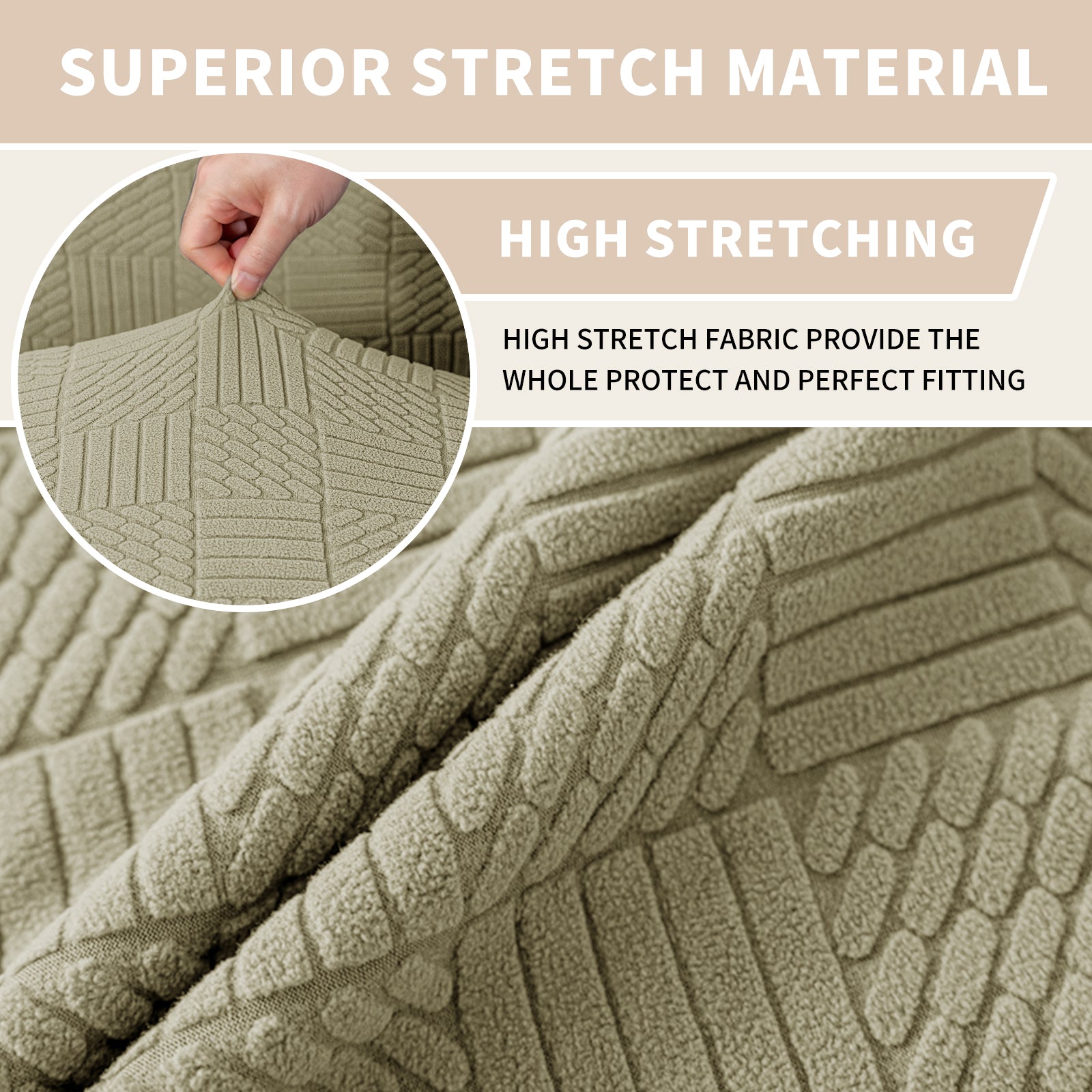 YSTYLE Universal 6 piezas fundas de silla, ajuste elástico, resistente a los arañazos, tela suave - cinco líneas. 