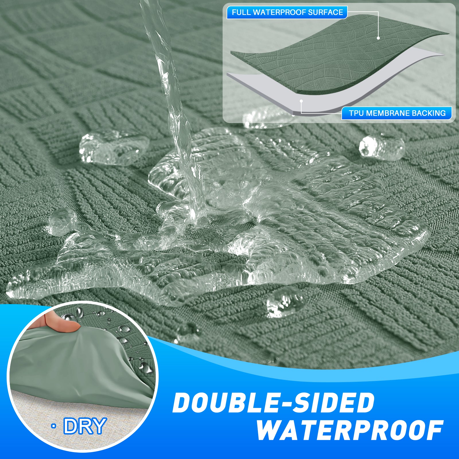 Ystyle Waterproof 1-Seater Sofa Cover with Armrests, Universal Elastic Sofa Protector, Washable Cat Scratch-Resistant Sofa Cover, Stain & Slip-Resistant Sofa Slipcover