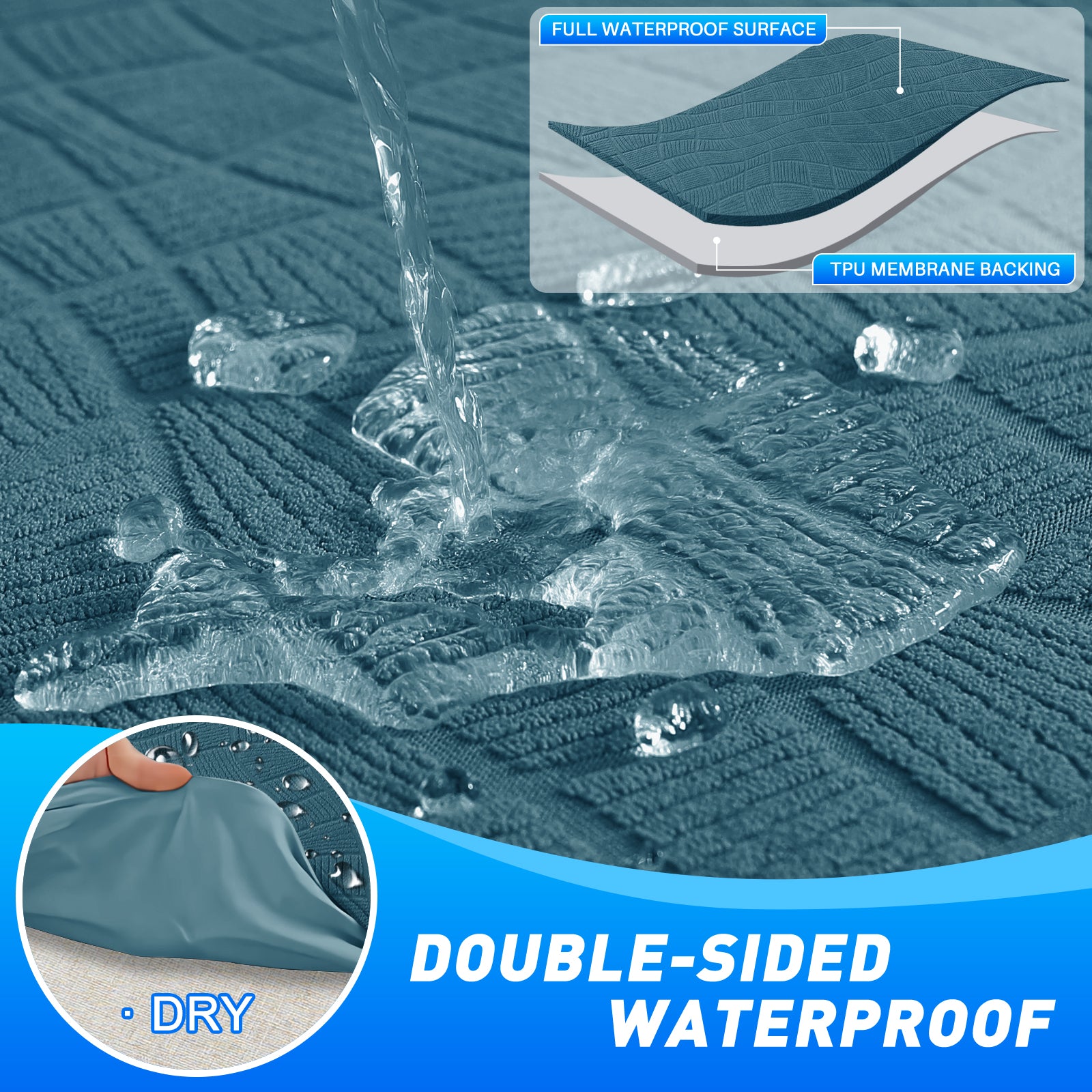 Ystyle Waterproof 1-Seater Sofa Cover with Armrests, Universal Elastic Sofa Protector, Washable Cat Scratch-Resistant Sofa Cover, Stain & Slip-Resistant Sofa Slipcover