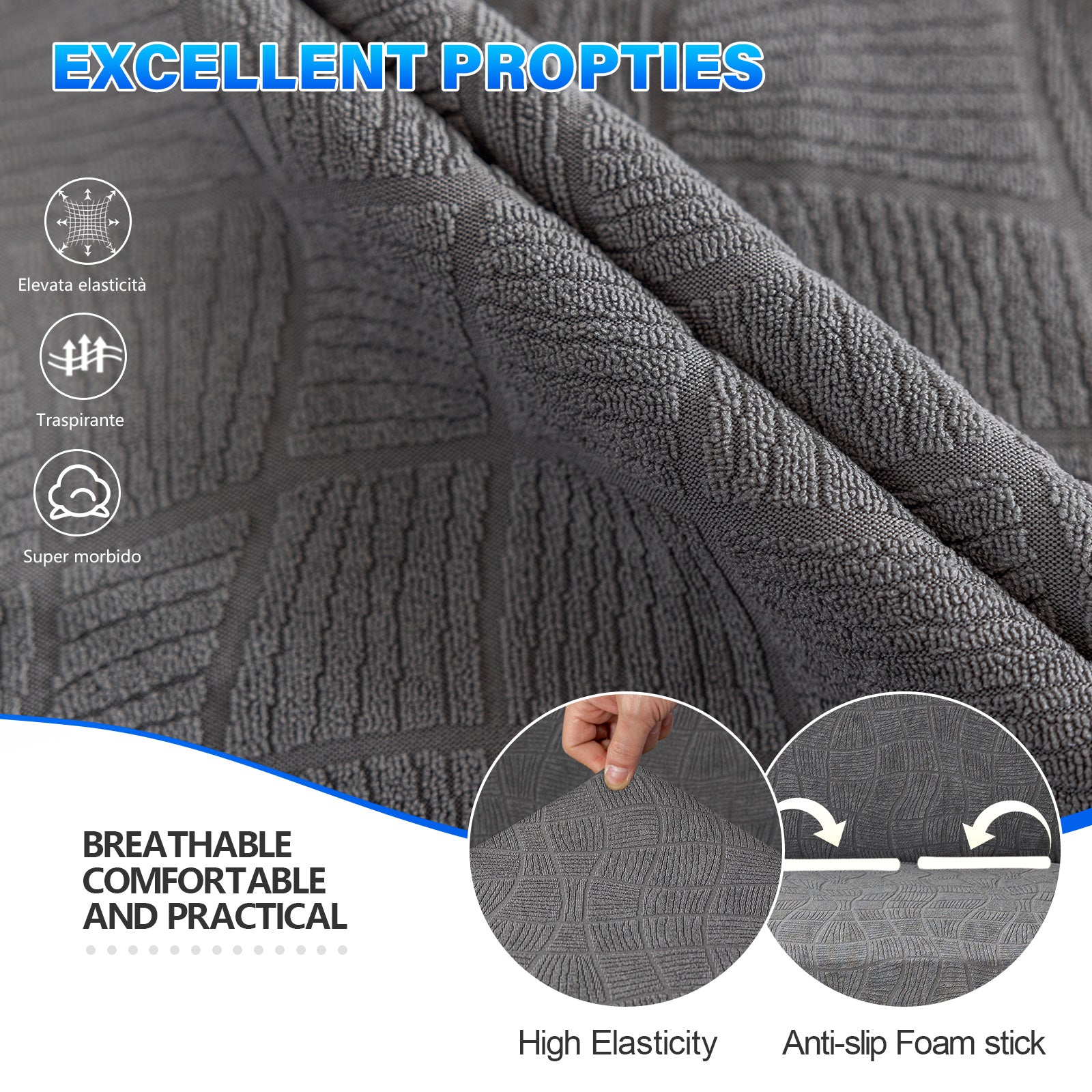 Ystyle Waterproof Stretch 4 Seater Sofa Cover Anti Slip-YSTYLE