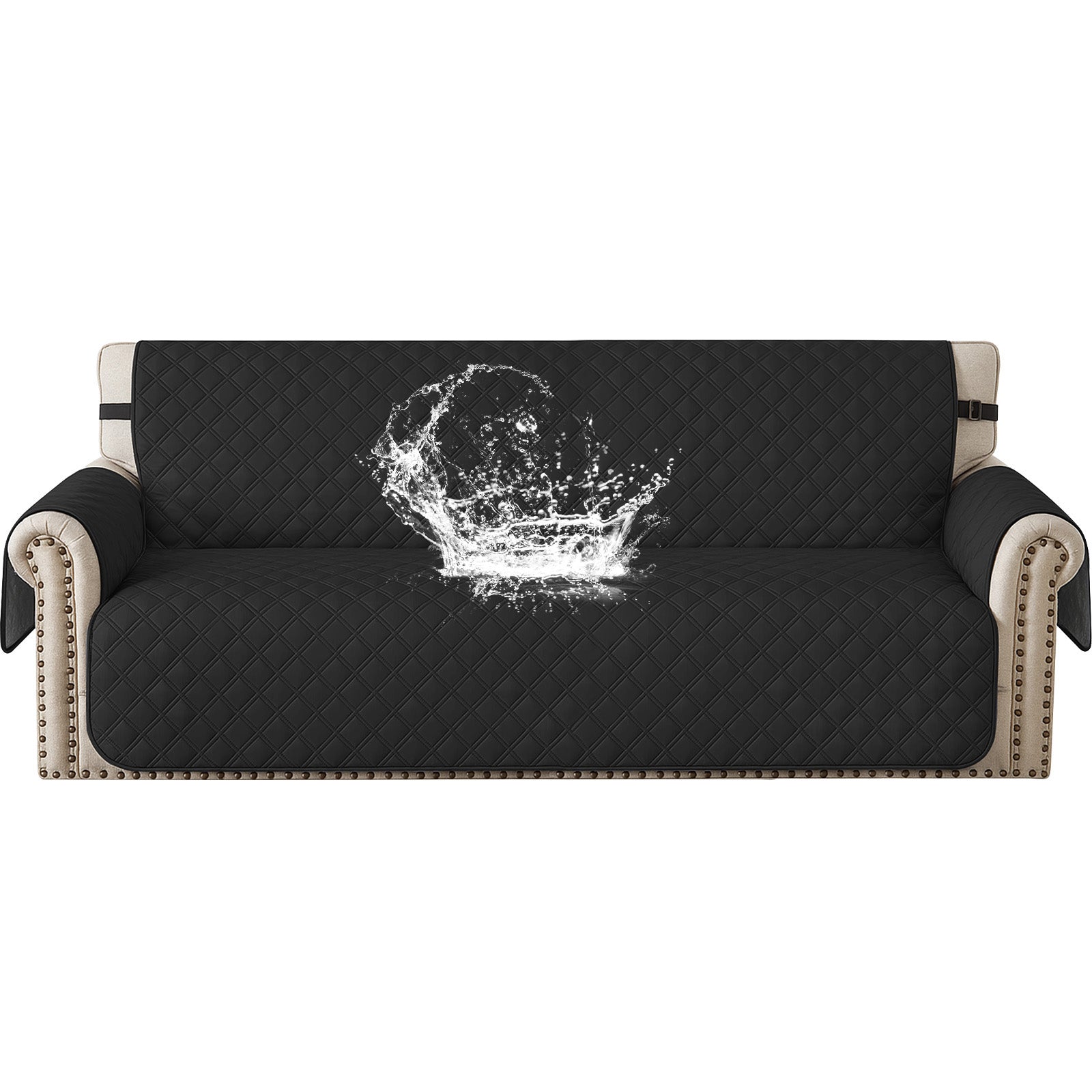 YSTYLE 100% Waterproof 3 Seater Sofa Cover with Side Pockets